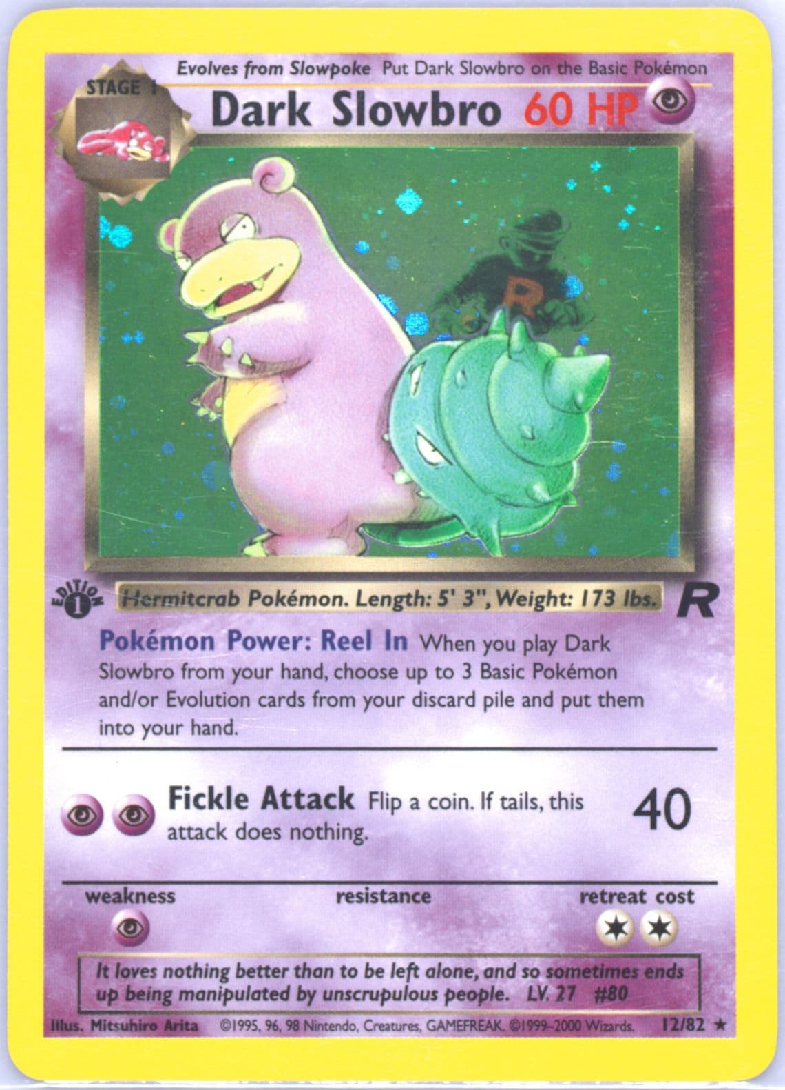 Dark Slowbro-Holo 1st Edition (12) 2000 Pokemon Rocket