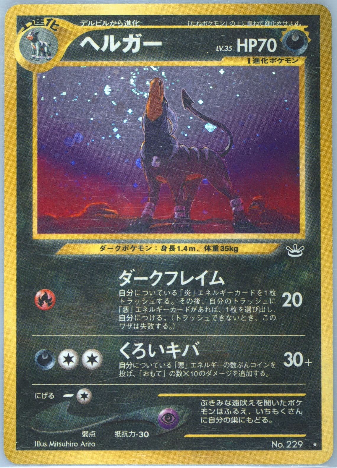 Houndoom-Holo (229) 2000 Pokemon Japanese Neo 3