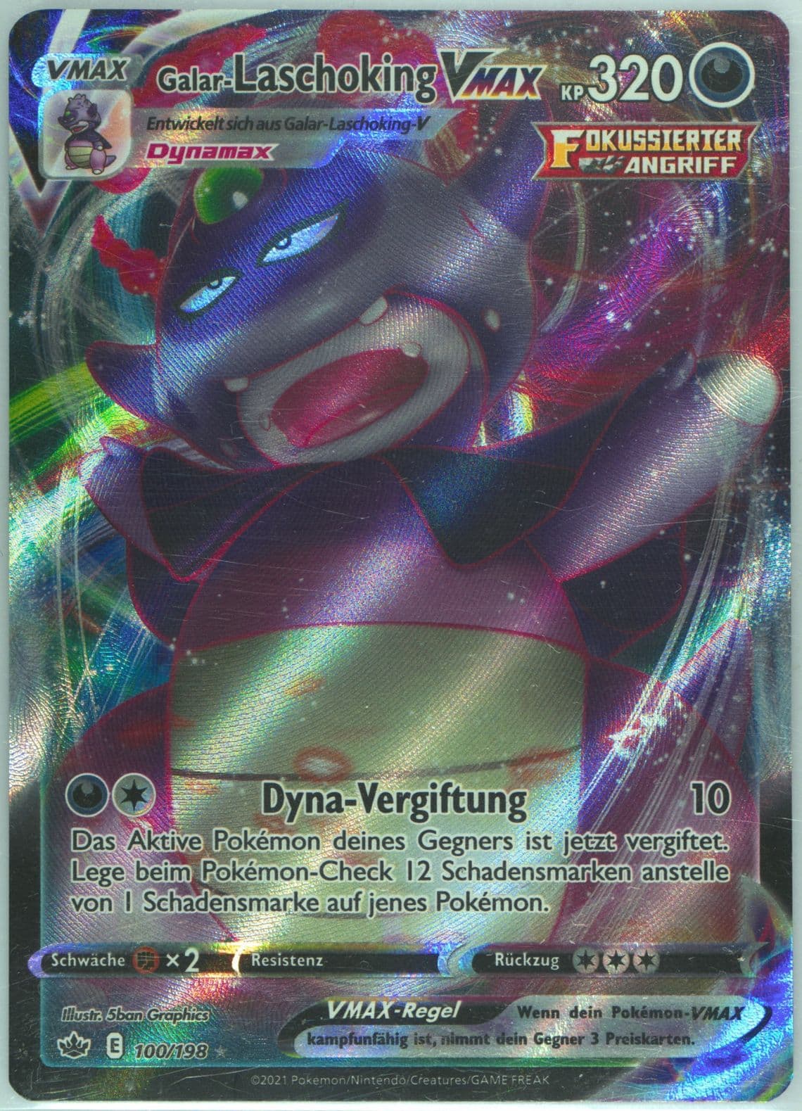 Full Art/Galar-Laschoking Vmax German (100) 2021 Pokemon Sword & Shield Chilling Reign