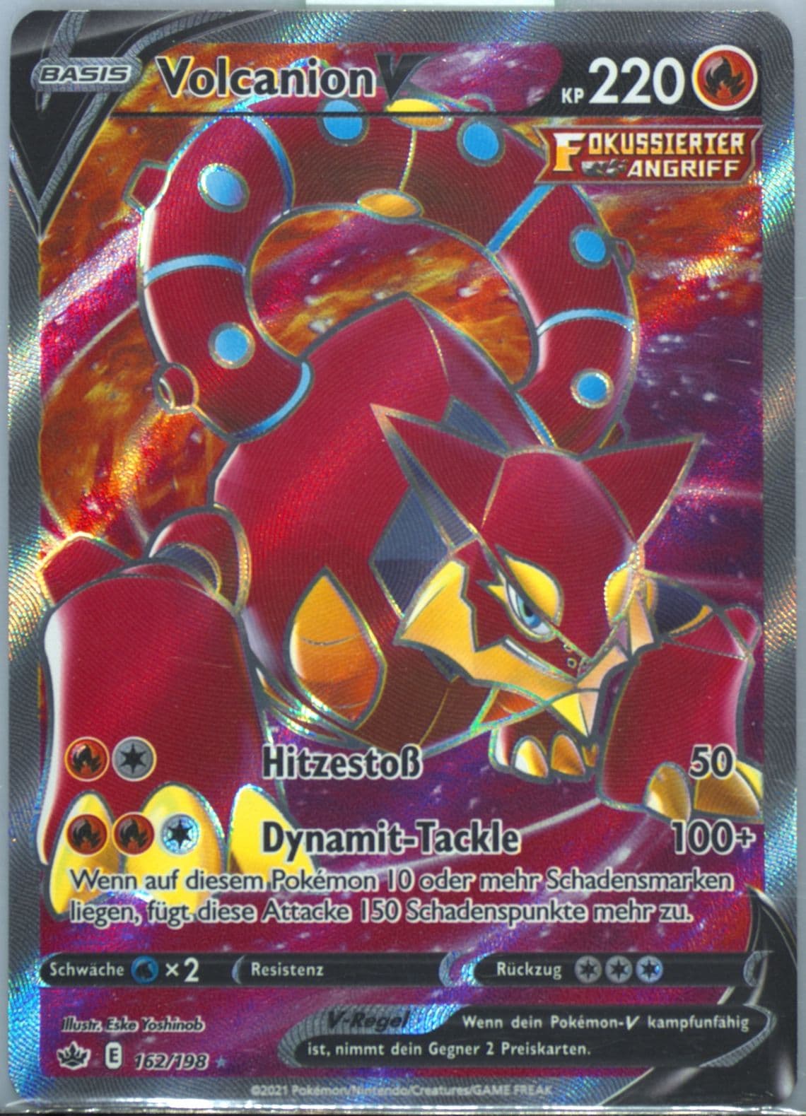 Full Art/Volcanion V German (162) 2021 Pokemon Sword & Shield Chilling Reign