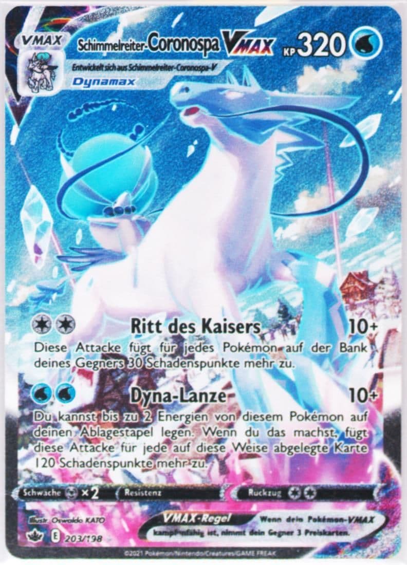 Full Art/Schimmelreiter-Coronospa Vmax German-Secret (203) 2021 Pokemon Sword & Shield Chilling Reign