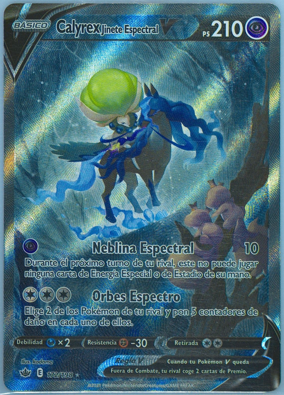 Full Art/Calyrex Jinete Espectral V Spanish (172) 2021 Pokemon Sword & Shield Chilling Reign