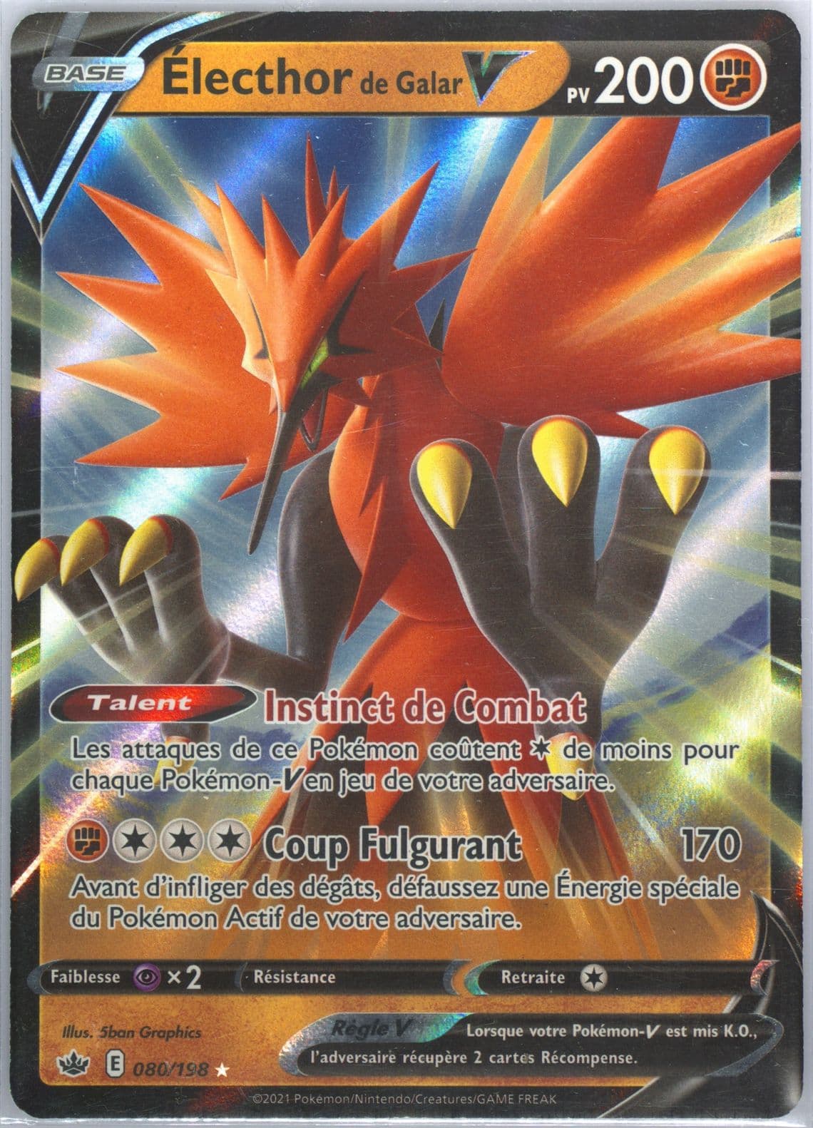 Electhor de Galar V French (080) 2021 Pokemon Sword & Shield Chilling Reign