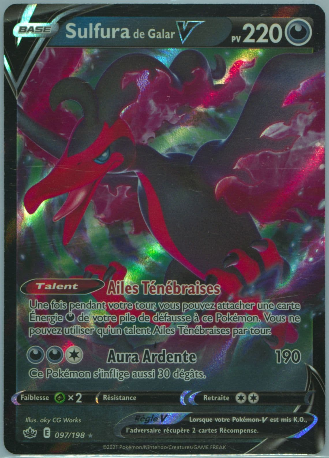 Sulfura de Galar V French (097) 2021 Pokemon Sword & Shield Chilling Reign