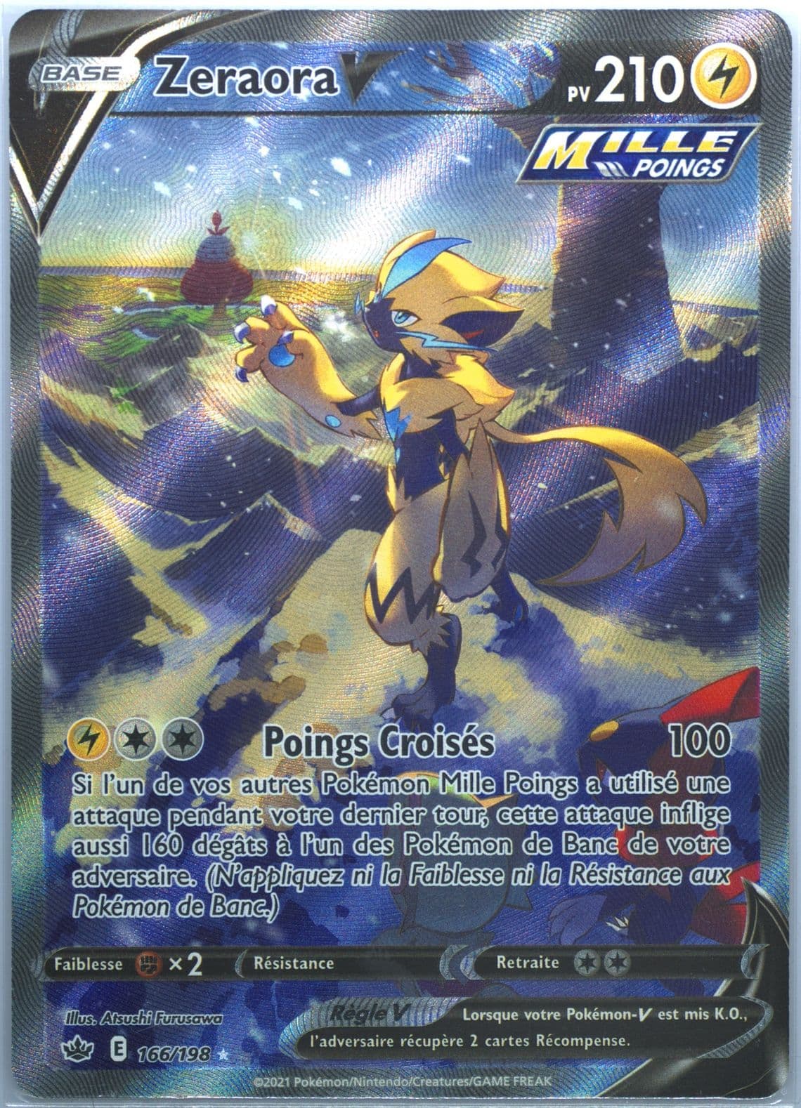 Full Art/Zeraora V French (166) 2021 Pokemon Sword & Shield Chilling Reign