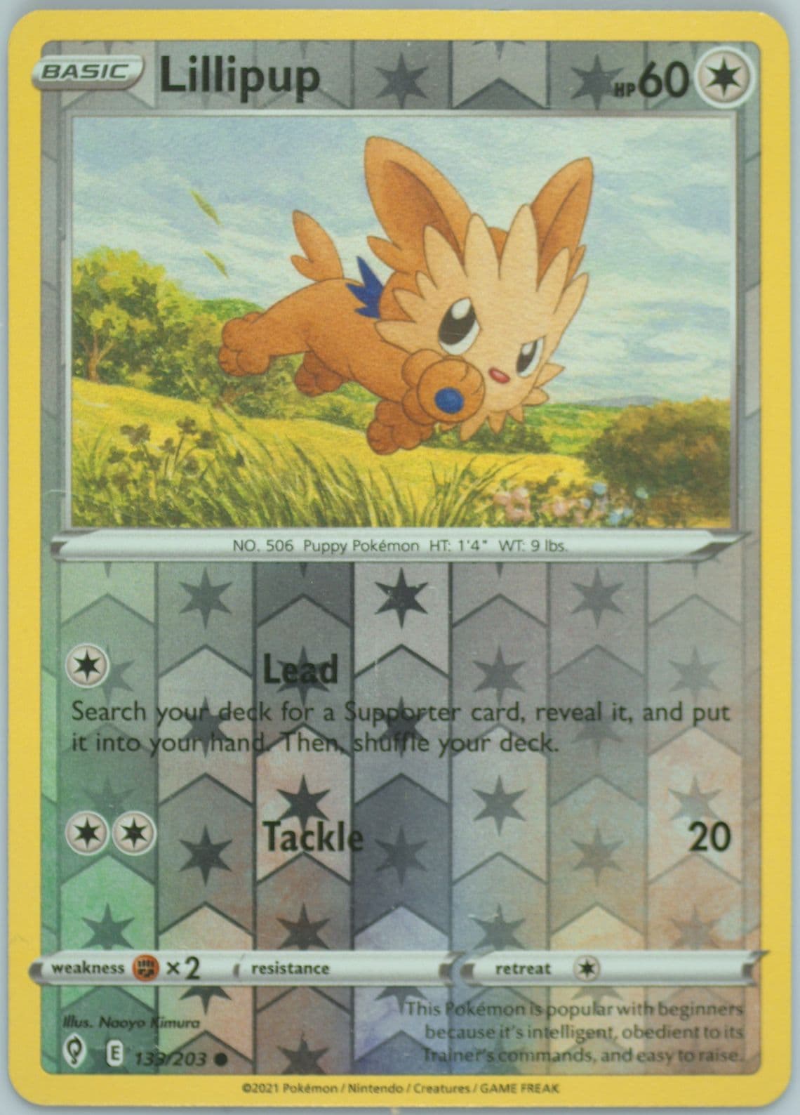 Lillipup-Reverse Foil (133) 2021 Pokemon Sword & Shield Evolving Skies
