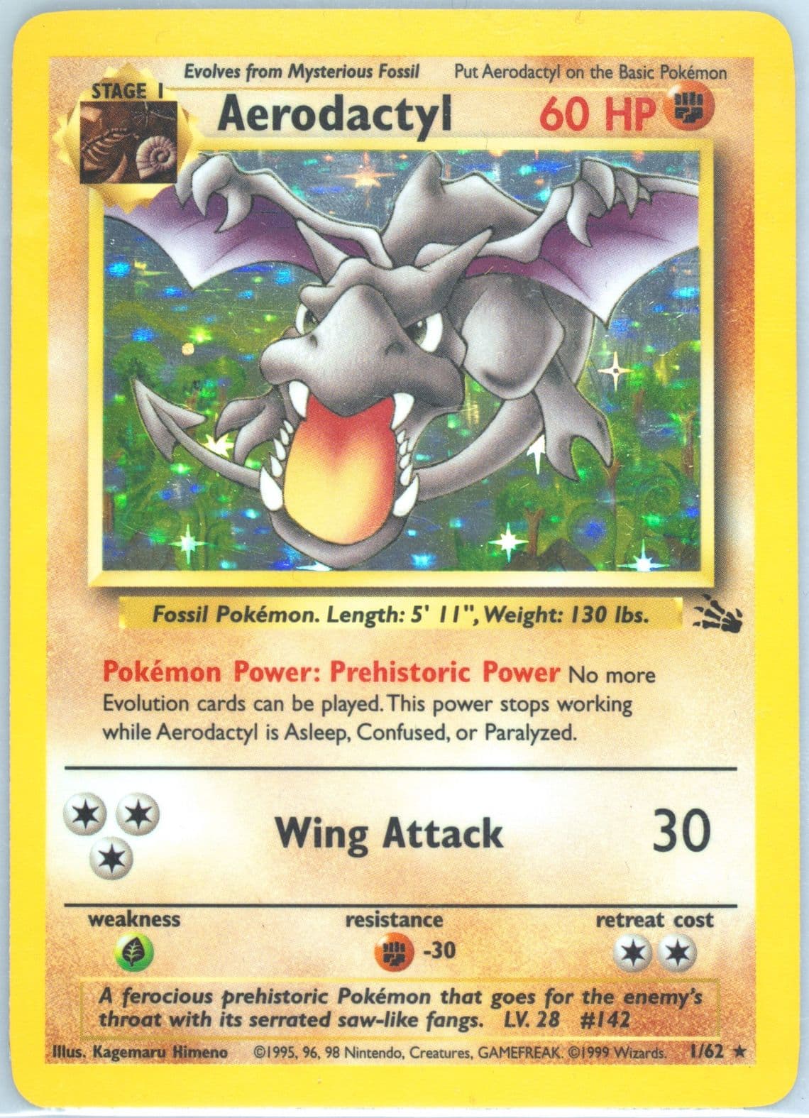 Aerodactyl-Holo (1) 1999 Pokemon Fossil