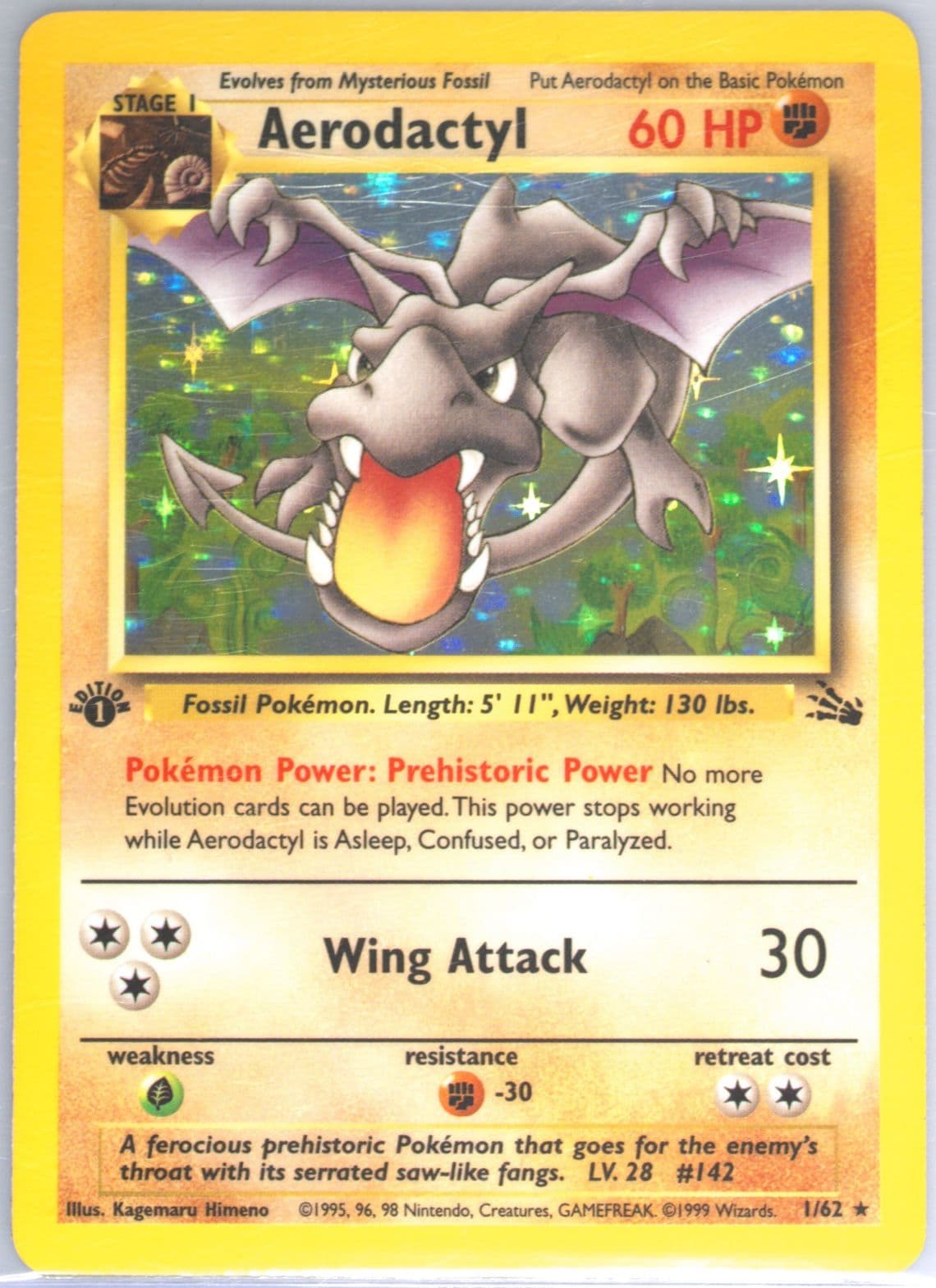 Aerodactyl-Holo 1st Edition (1) 1999 Pokemon Fossil