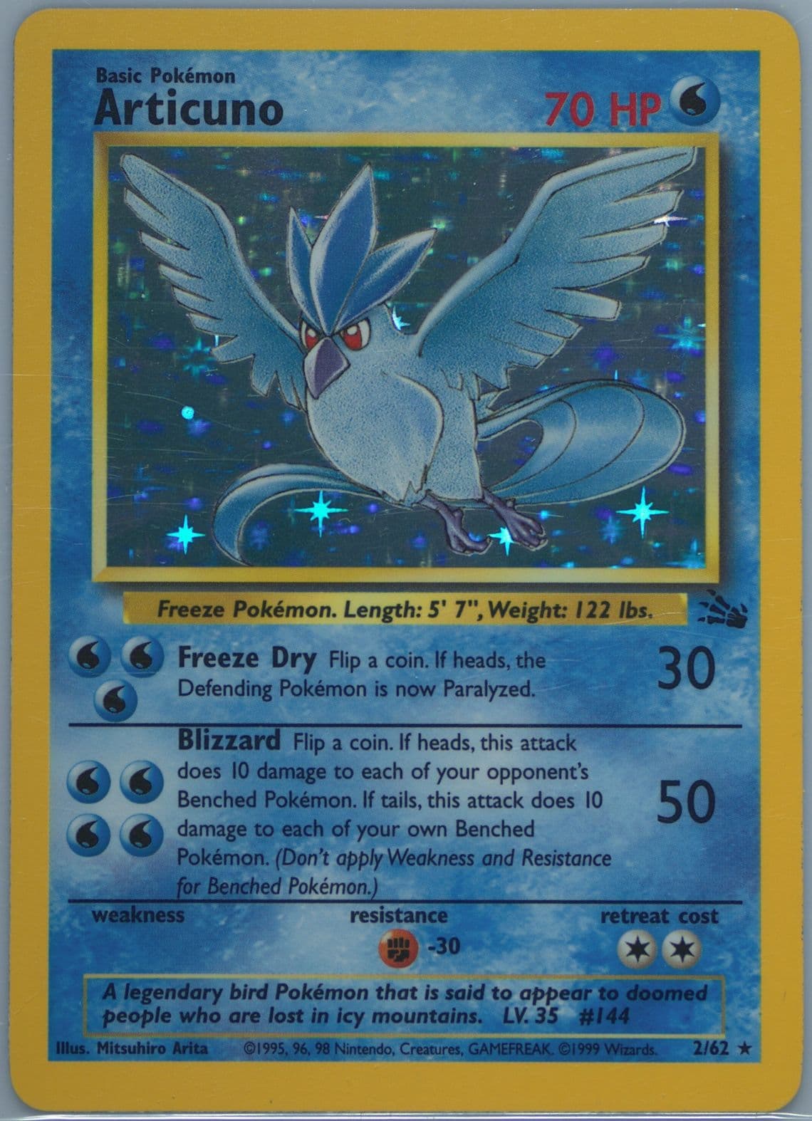Articuno-Holo (2) 1999 Pokemon Fossil