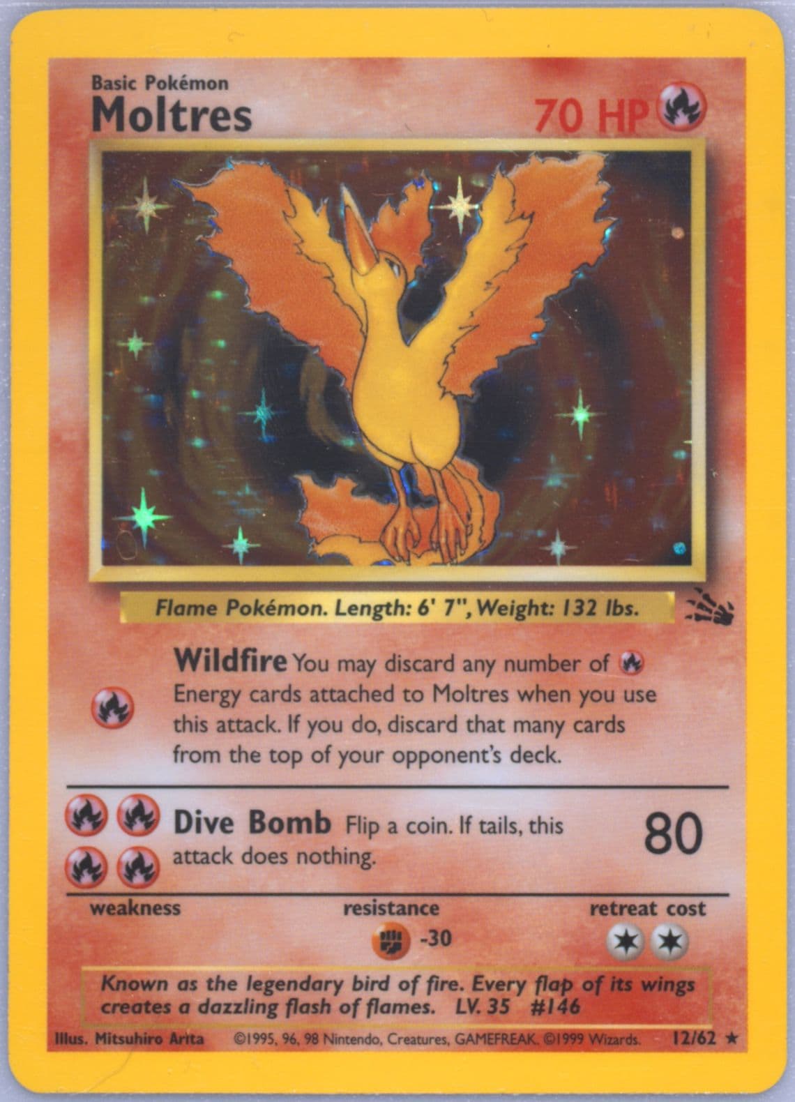 Moltres-Holo (12) 1999 Pokemon Fossil
