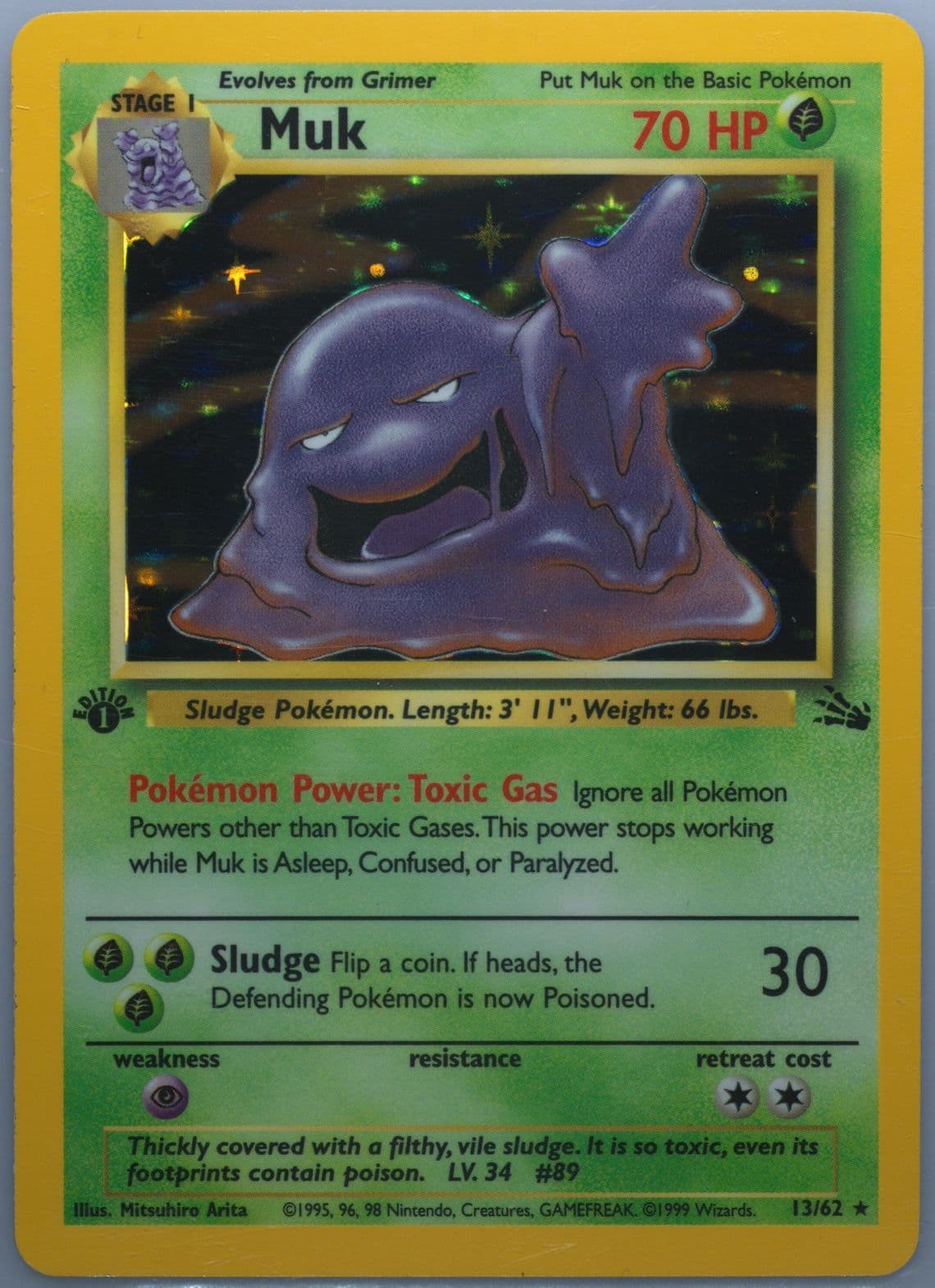 Muk-Holo 1st Edition (13) 1999 Pokemon Fossil