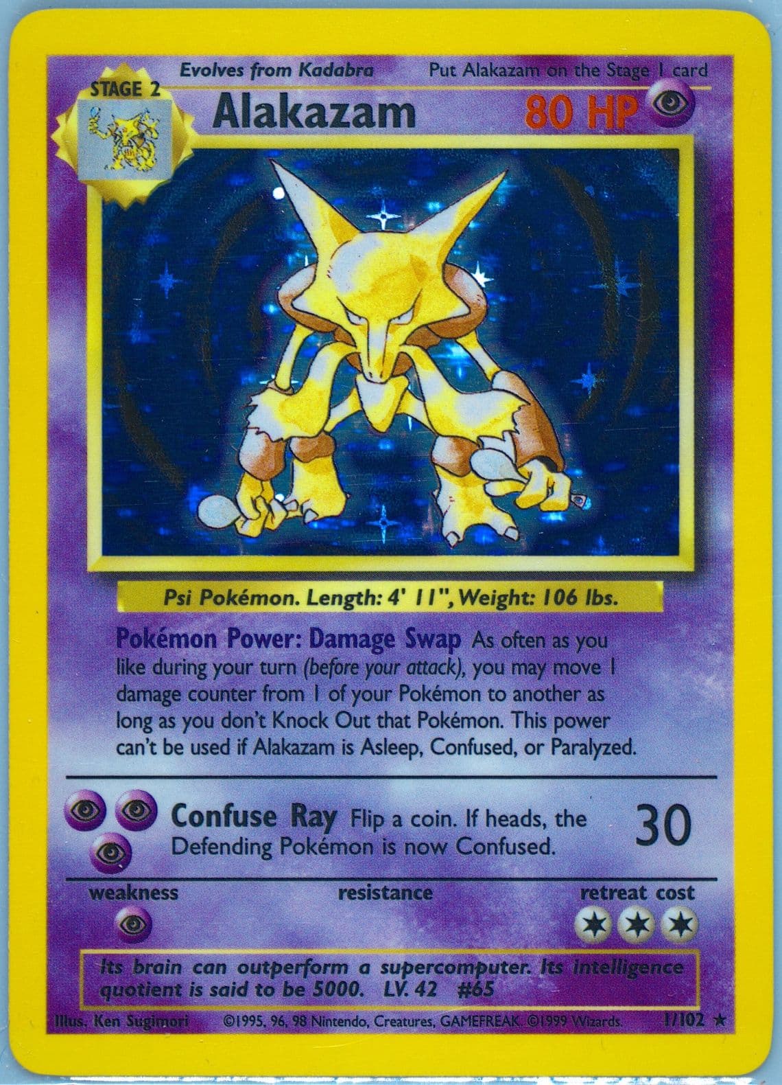 Alakazam-Holo (1) 1999 Pokemon Game