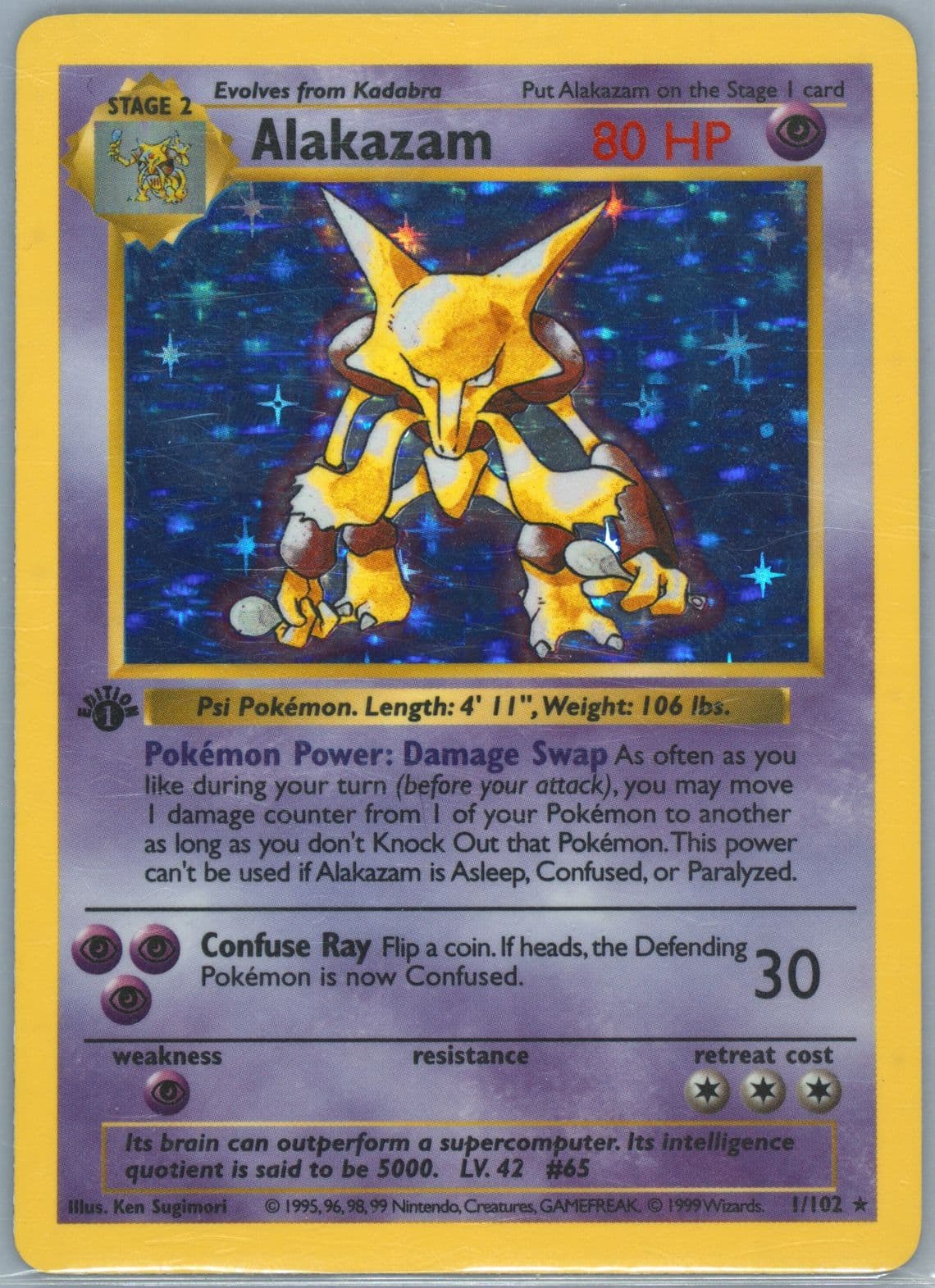 Alakazam-Holo 1st Edition (1) 1999 Pokemon Game