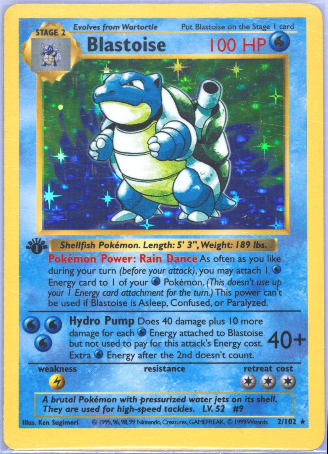 Blastoise-Holo 1st Edition (2) 1999 Pokemon Game