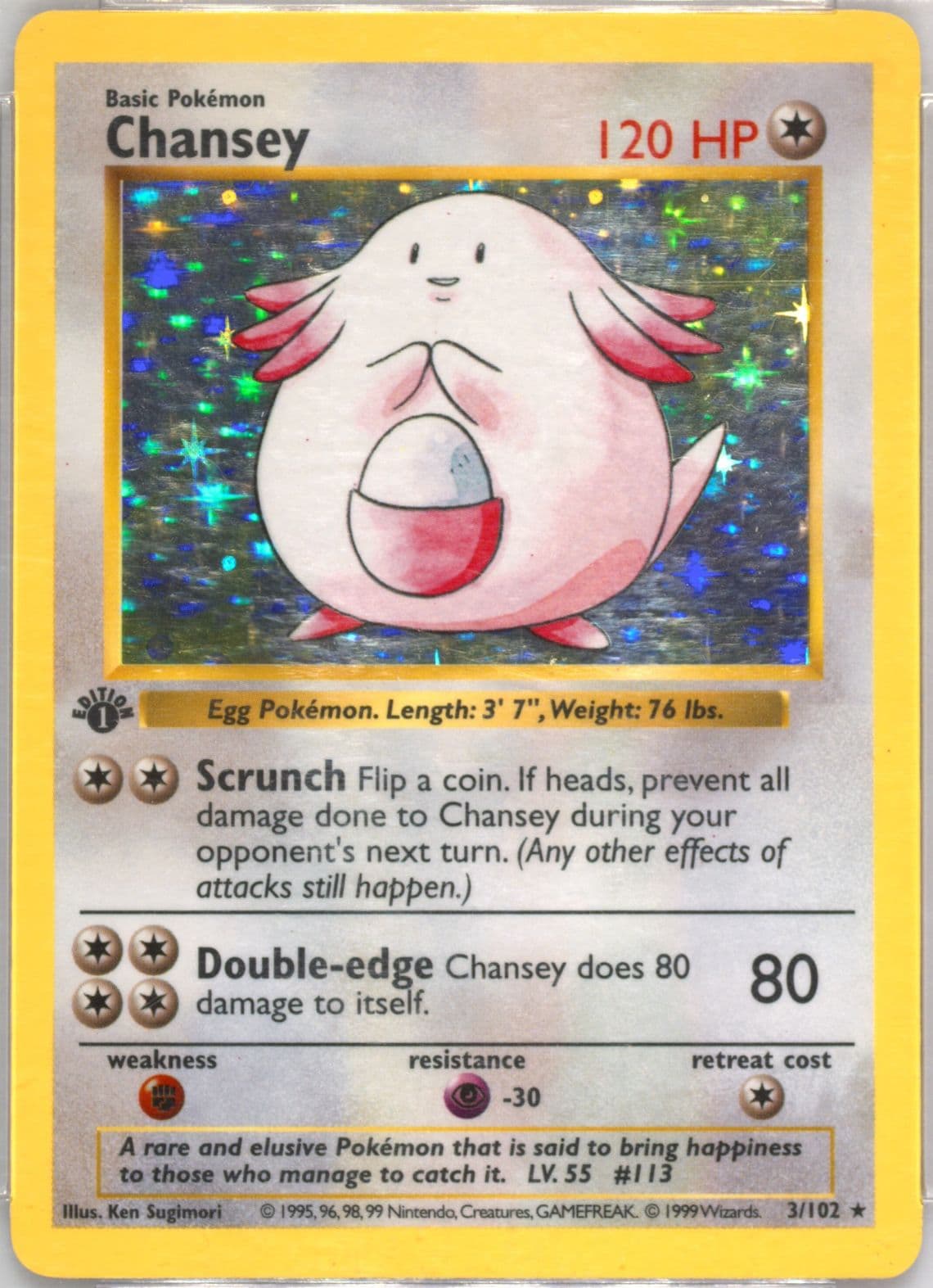 Chansey-Holo 1st Edition (3) 1999 Pokemon Game