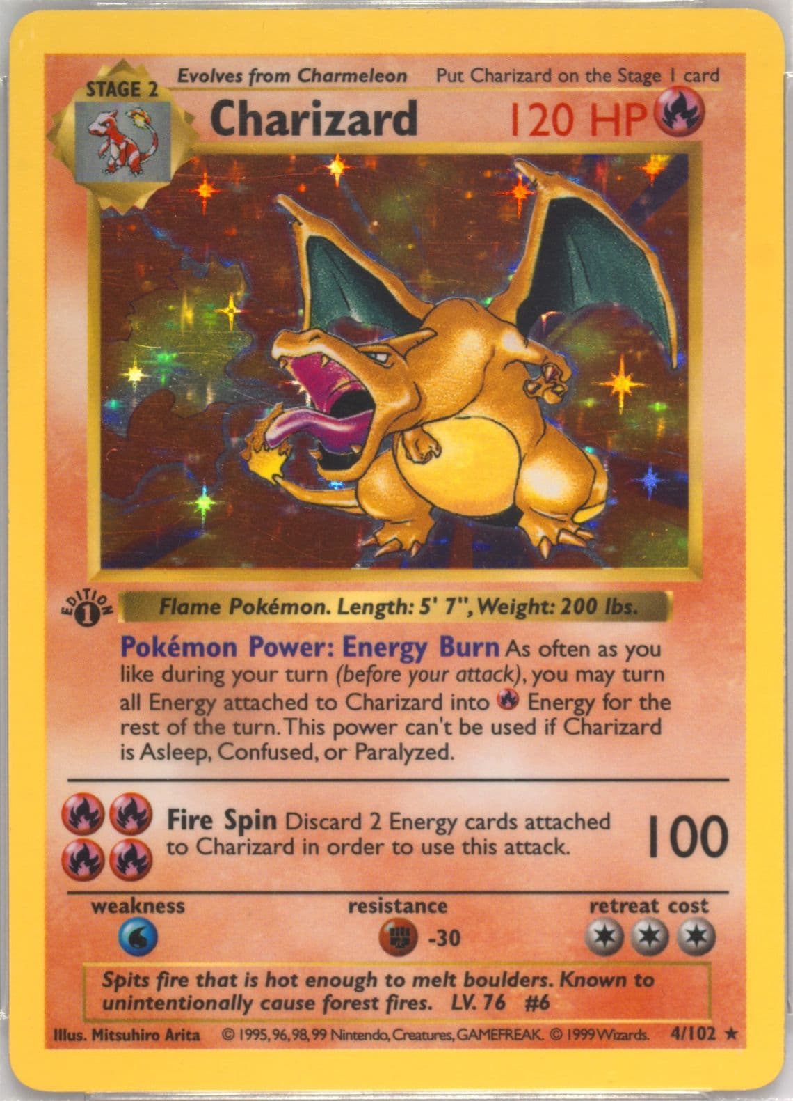 Charizard-Holo 1st Edition (4) 1999 Pokemon Game
