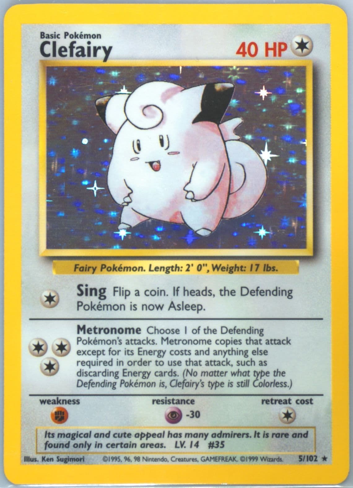 Clefairy-Holo (5) 1999 Pokemon Game