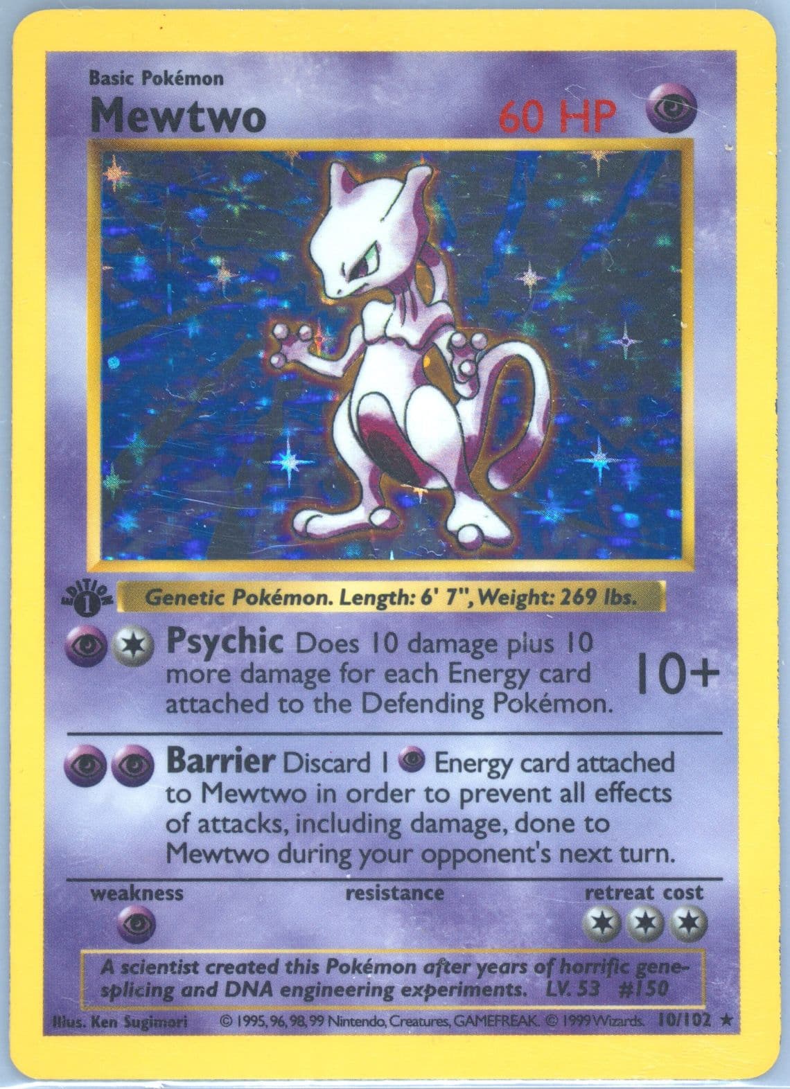 Mewtwo-Holo 1st Edition (10) 1999 Pokemon Game