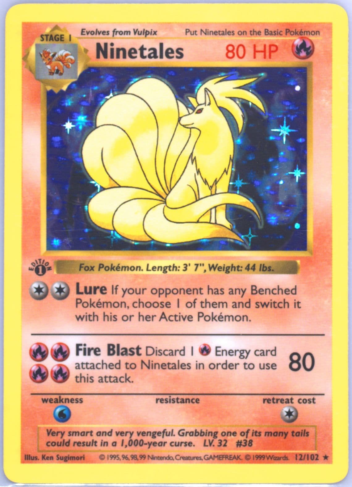 Ninetales-Holo 1st Edition (12) 1999 Pokemon Game