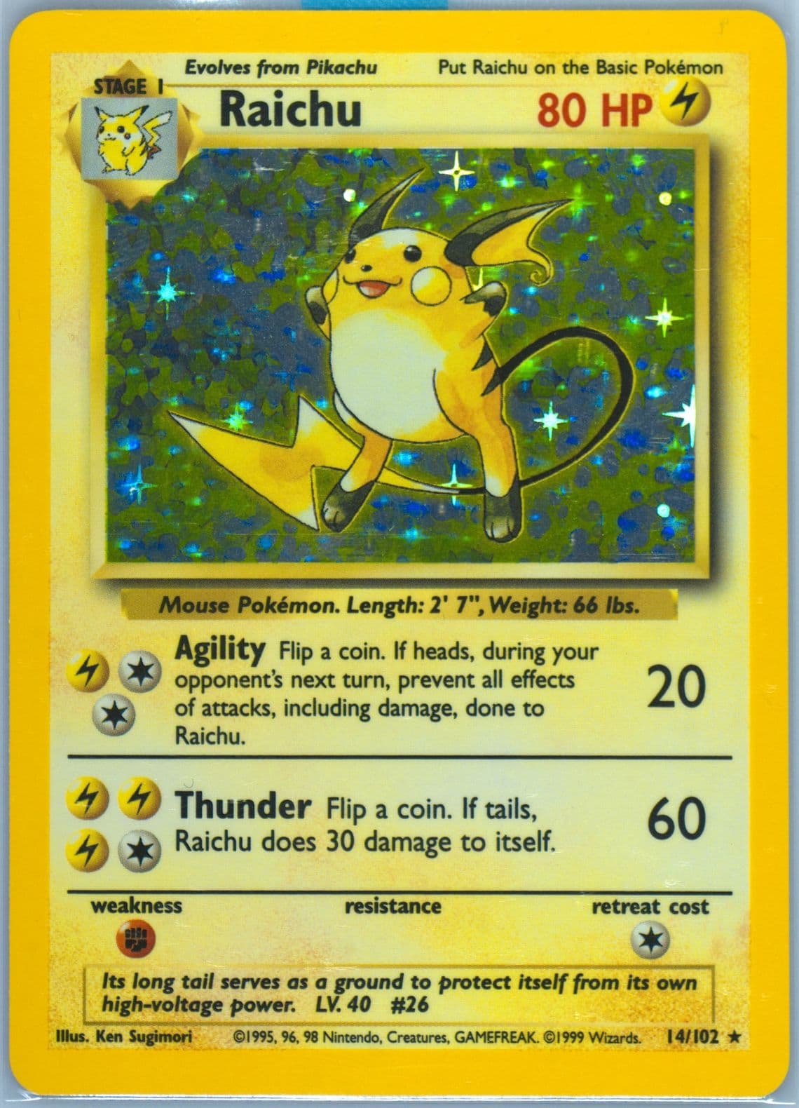 Raichu-Holo (14) 1999 Pokemon Game