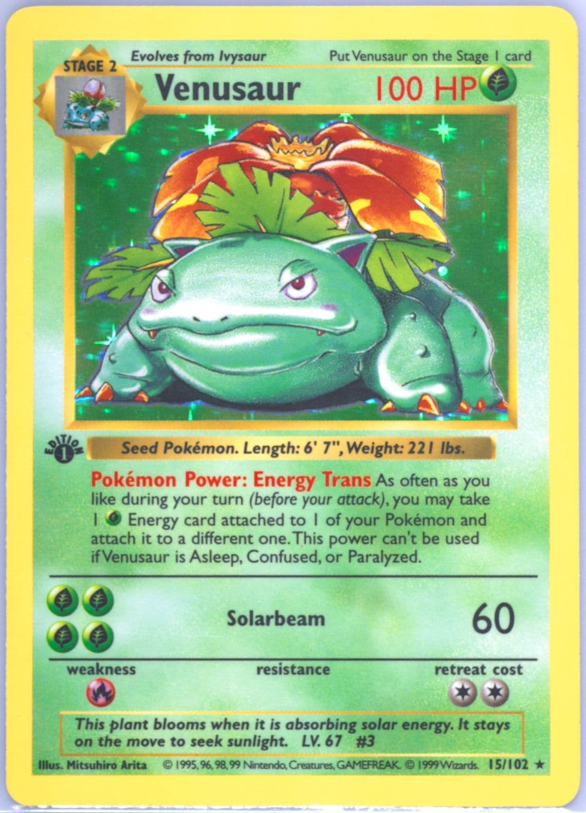 Venusaur-Holo 1st Edition (15) 1999 Pokemon Game