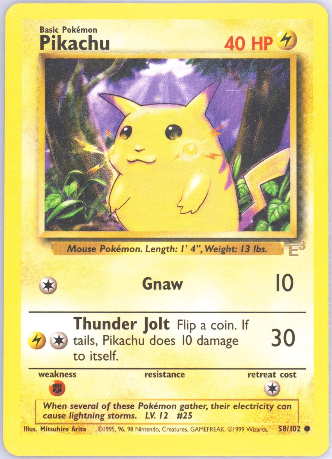 Pikachu E3 Stamp-Yellow Cheeks (58) 1999 Pokemon Game