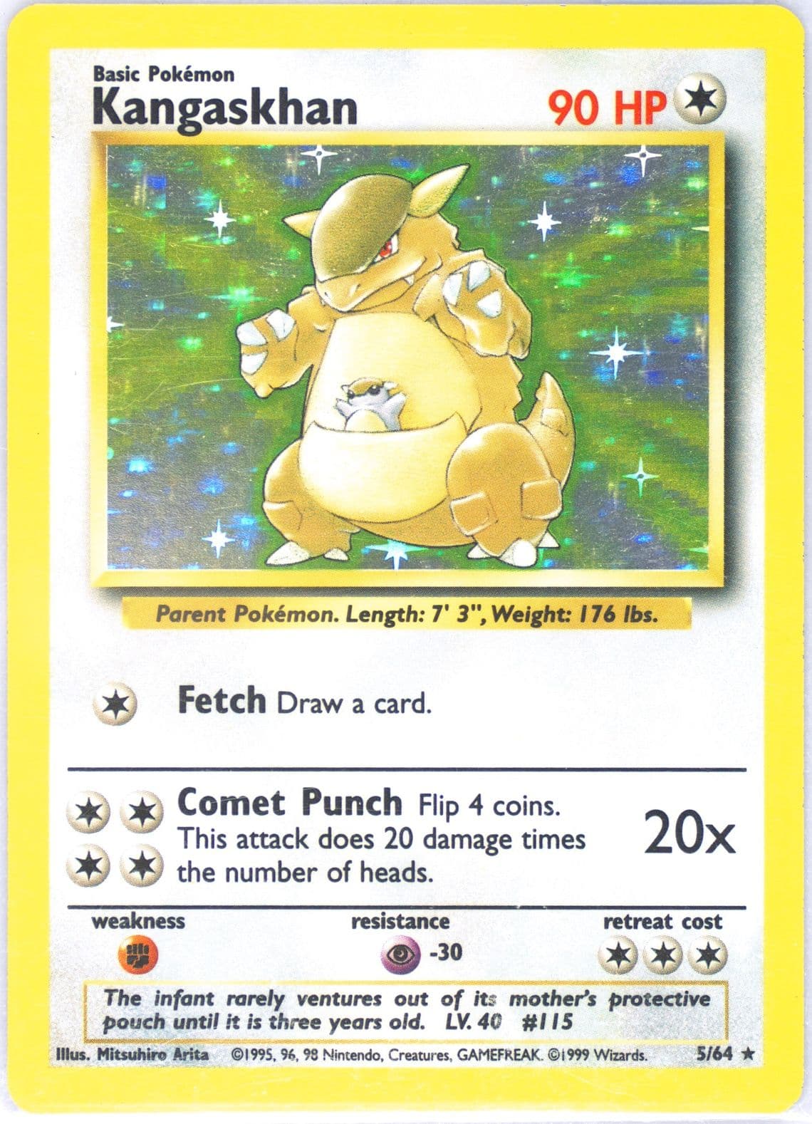 Kangaskhan-Holo No Symbol (5) 1999 Pokemon Jungle