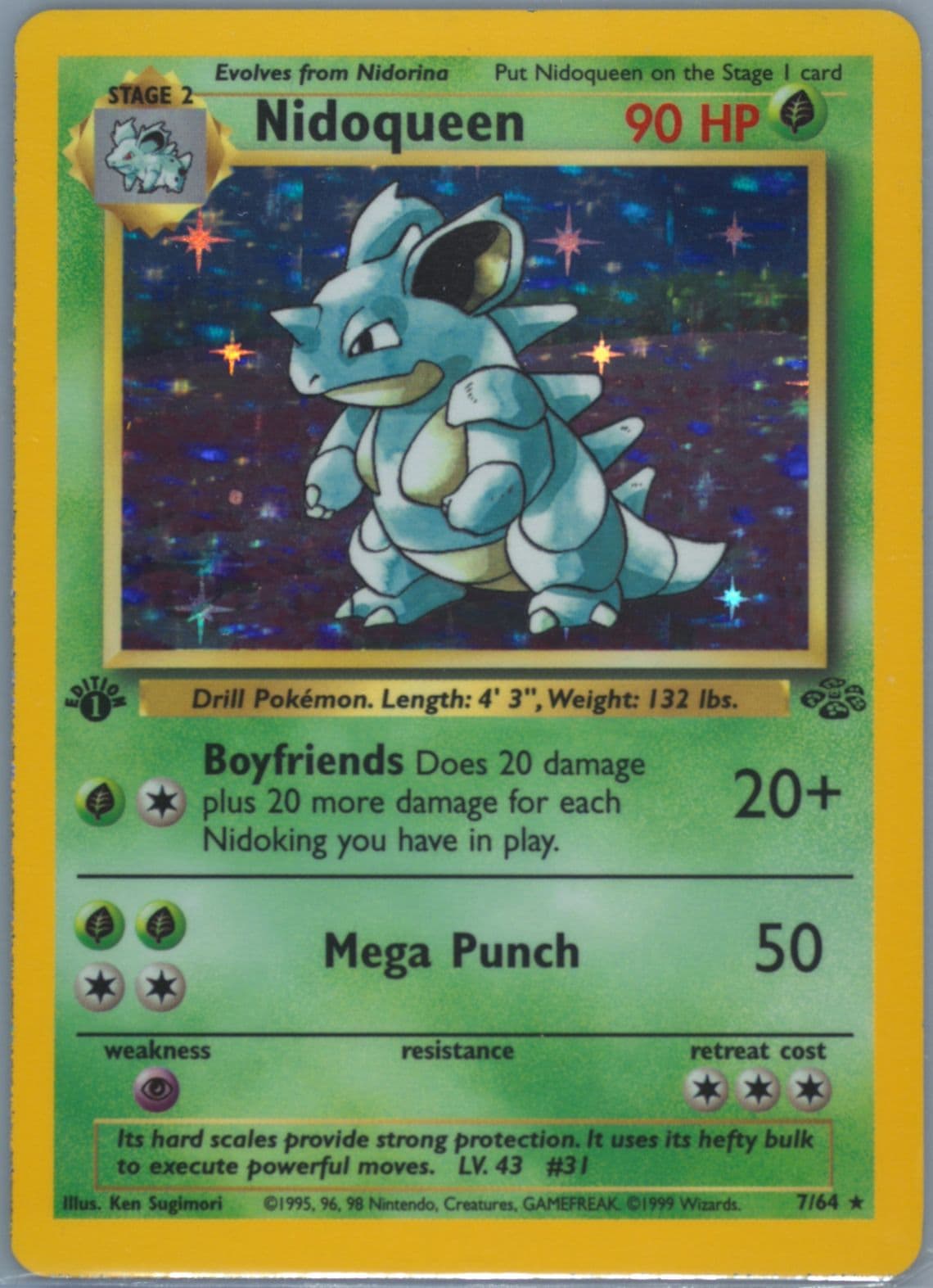 Nidoqueen-Holo 1st Edition (7) 1999 Pokemon Jungle