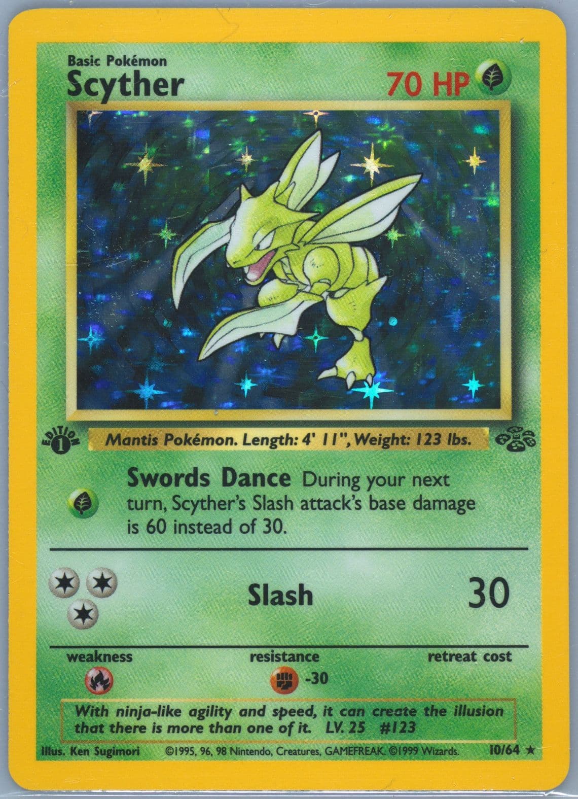 Scyther-Holo 1st Edition (10) 1999 Pokemon Jungle