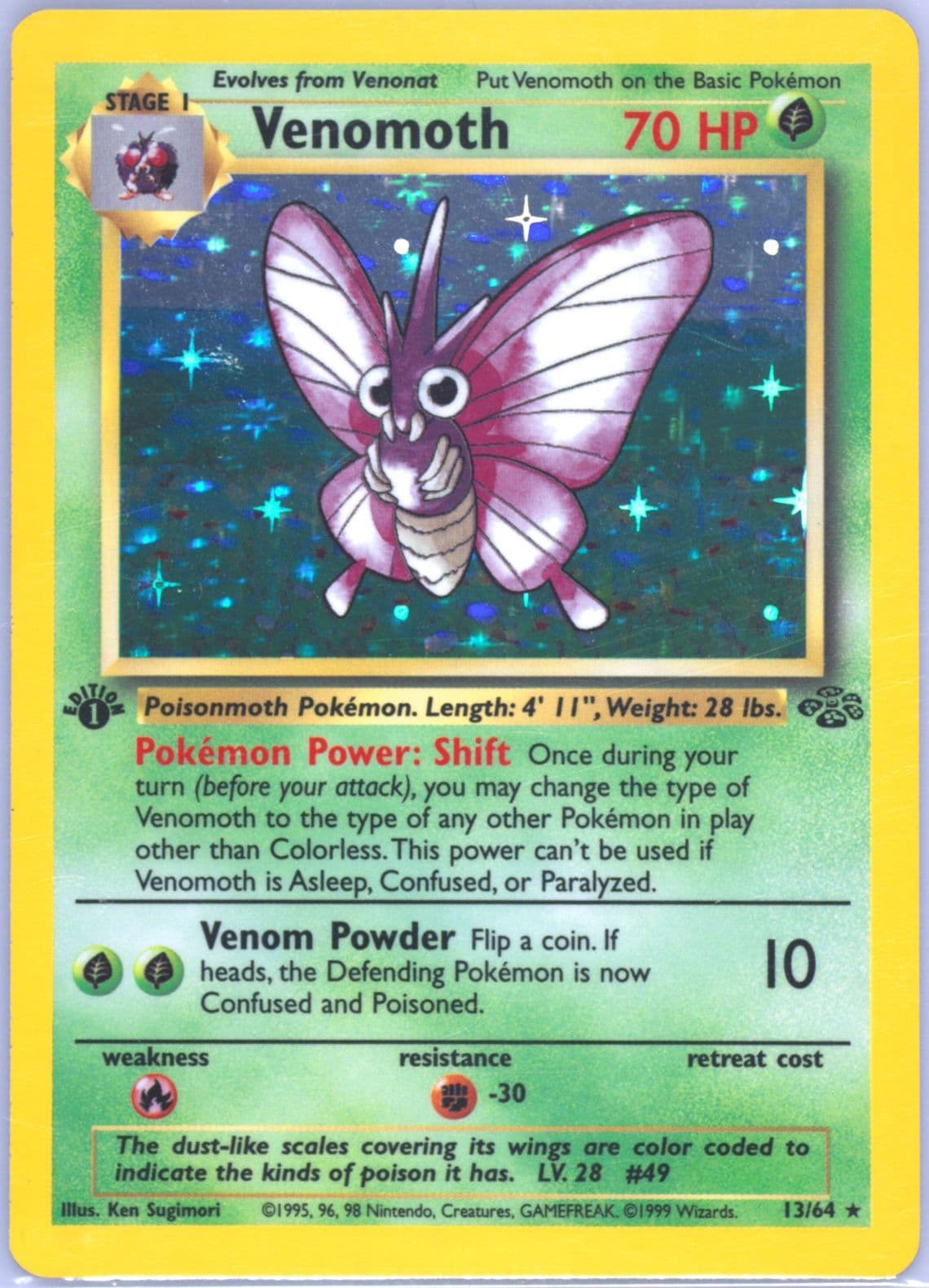 Venomoth-Holo 1st Edition (13) 1999 Pokemon Jungle