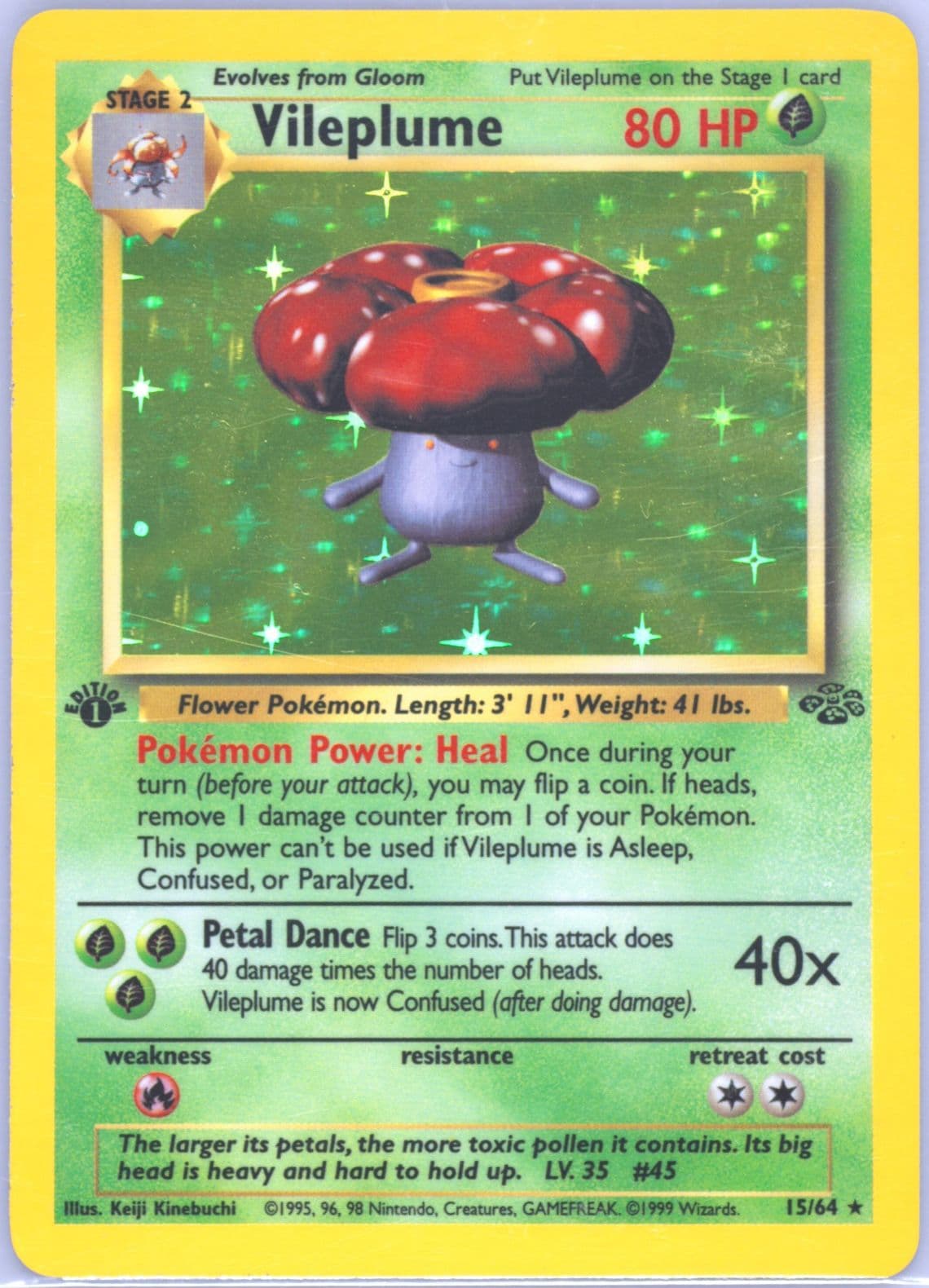 Vileplume-Holo 1st Edition (15) 1999 Pokemon Jungle