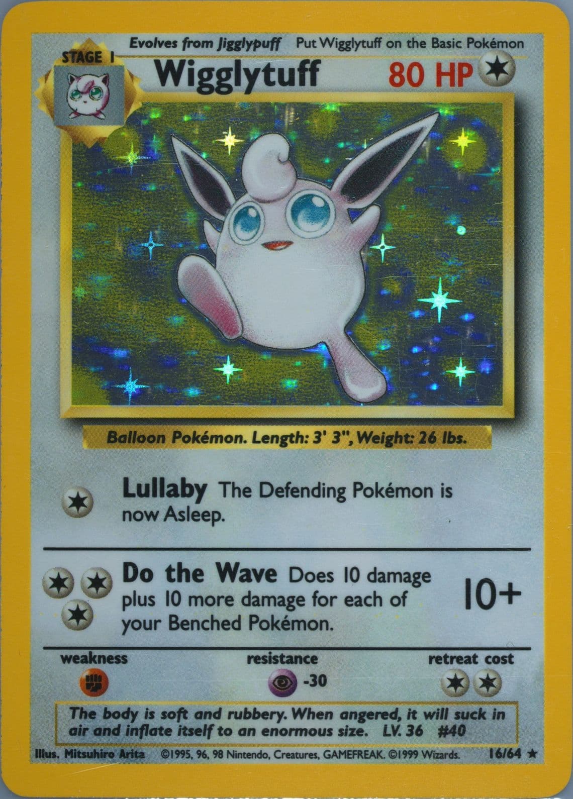 Wigglytuff-Holo No Symbol (16) 1999 Pokemon Jungle