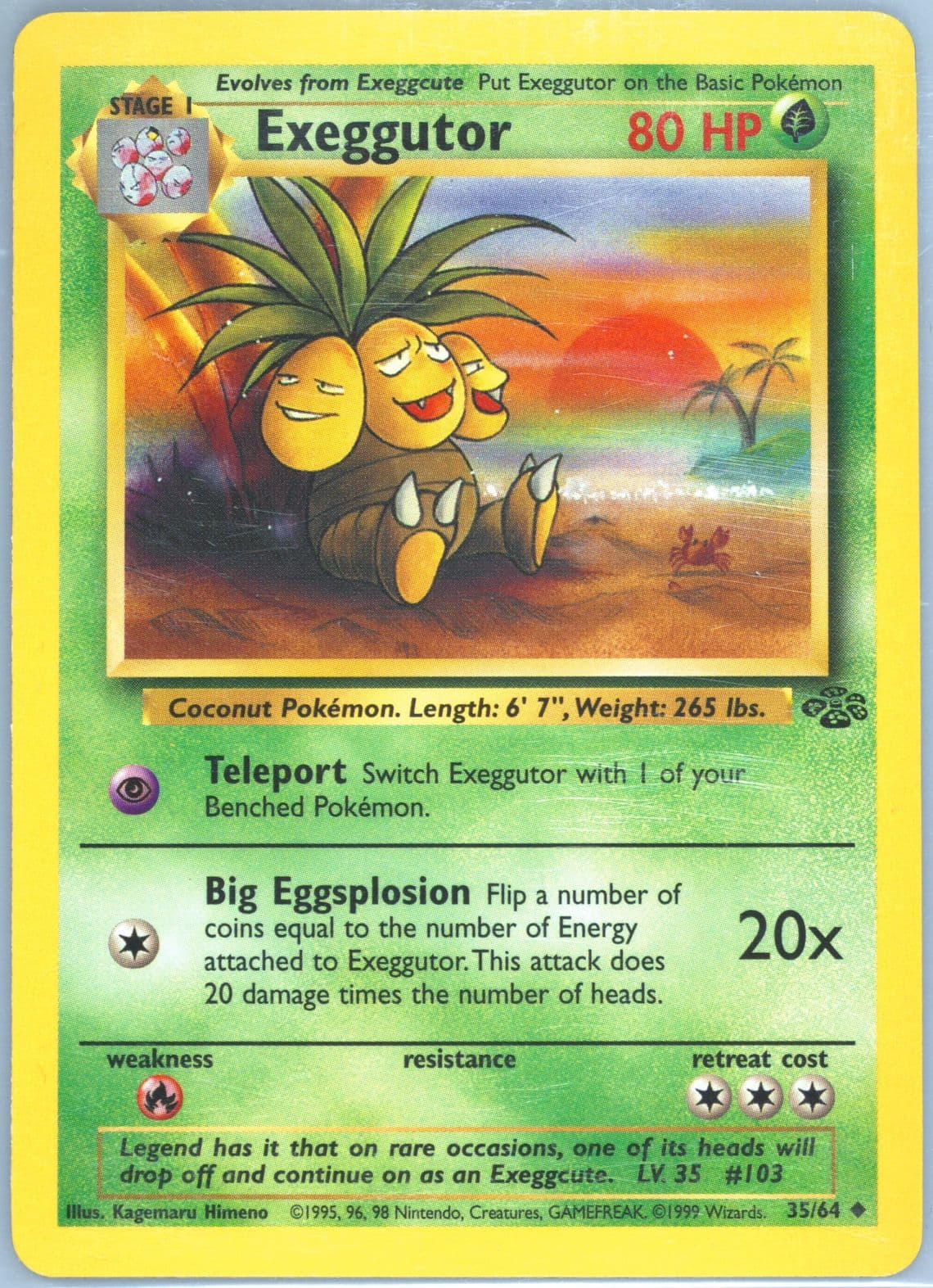 Exeggutor (35) 1999 Pokemon Jungle