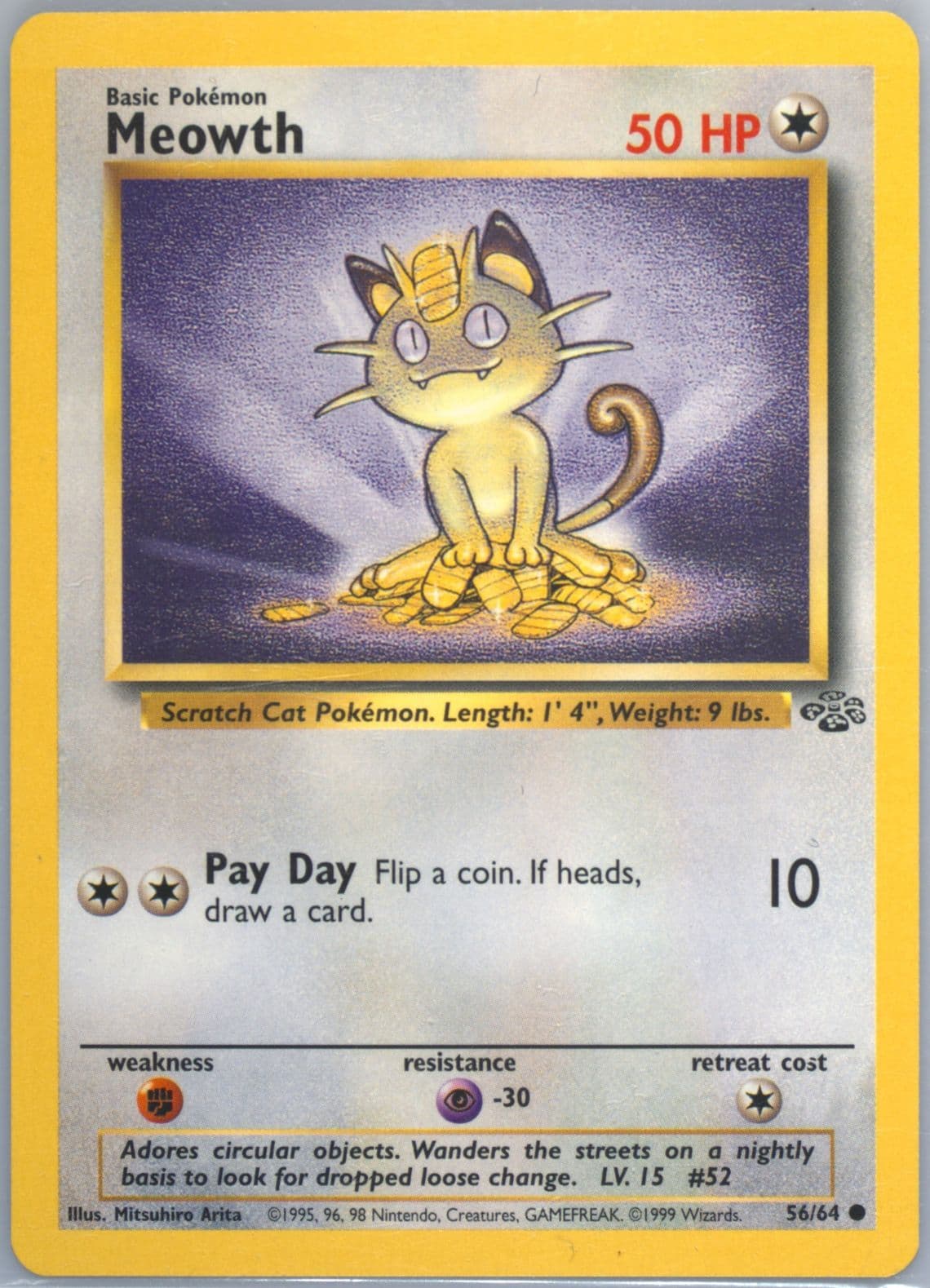 Meowth (56) 1999 Pokemon Jungle