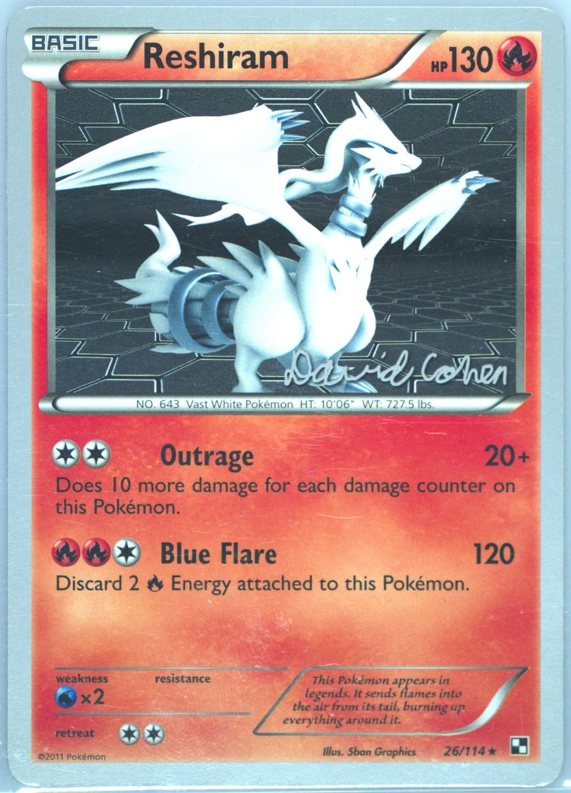 Reshiram Twinboar (26) 2011 Pokemon World Championships Promo