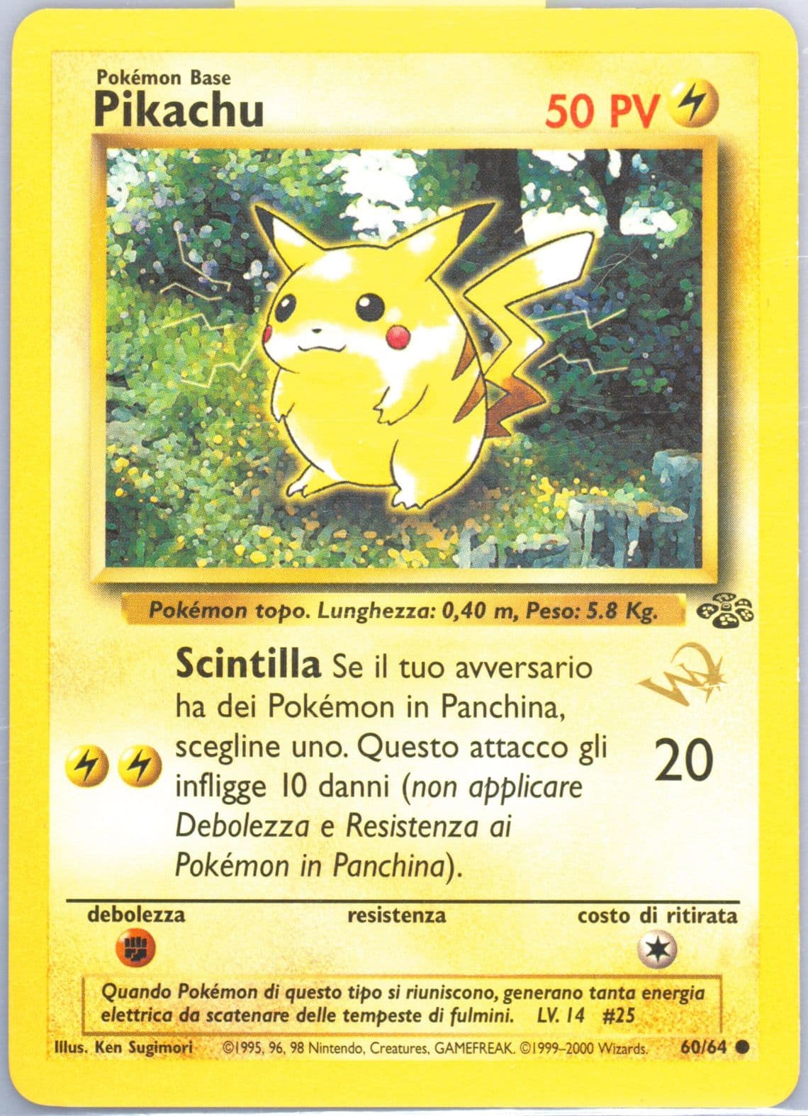 Pikachu W Stamp Topolino Promo (60) 2000 Pokemon Italian Jungle