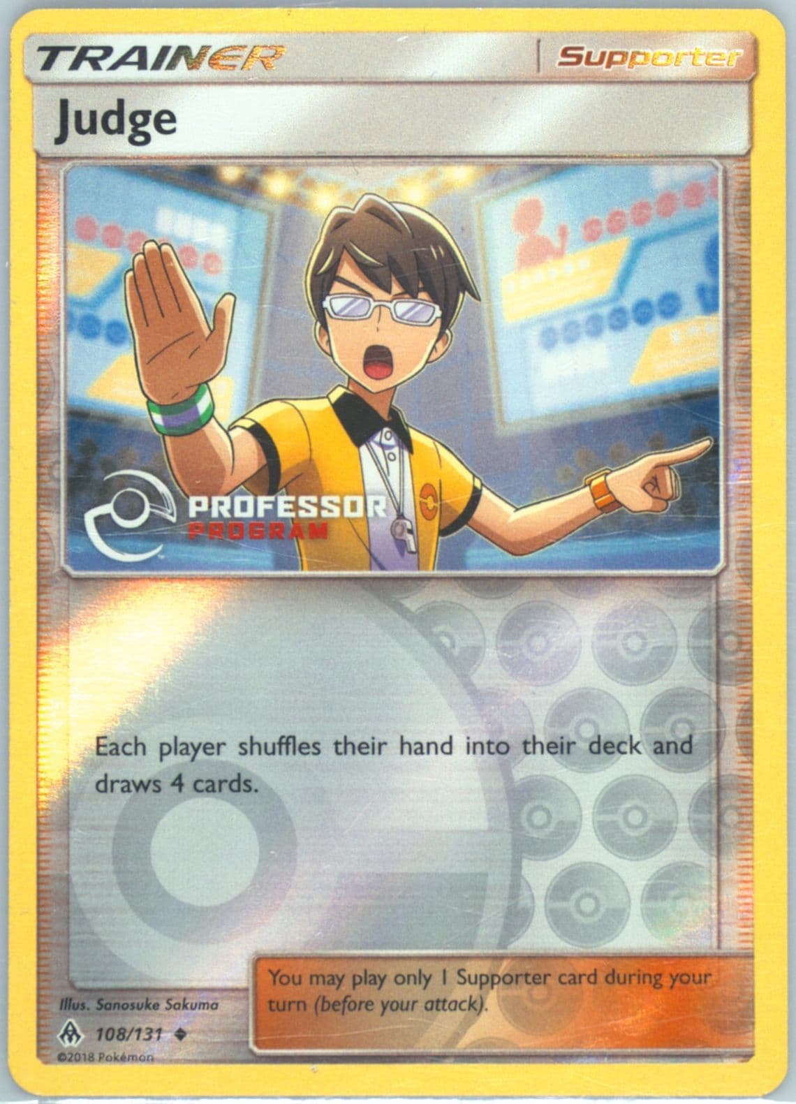 Judge-Reverse Foil Professor Program (108) 2018 Pokemon Sun & Moon Forbidden Light