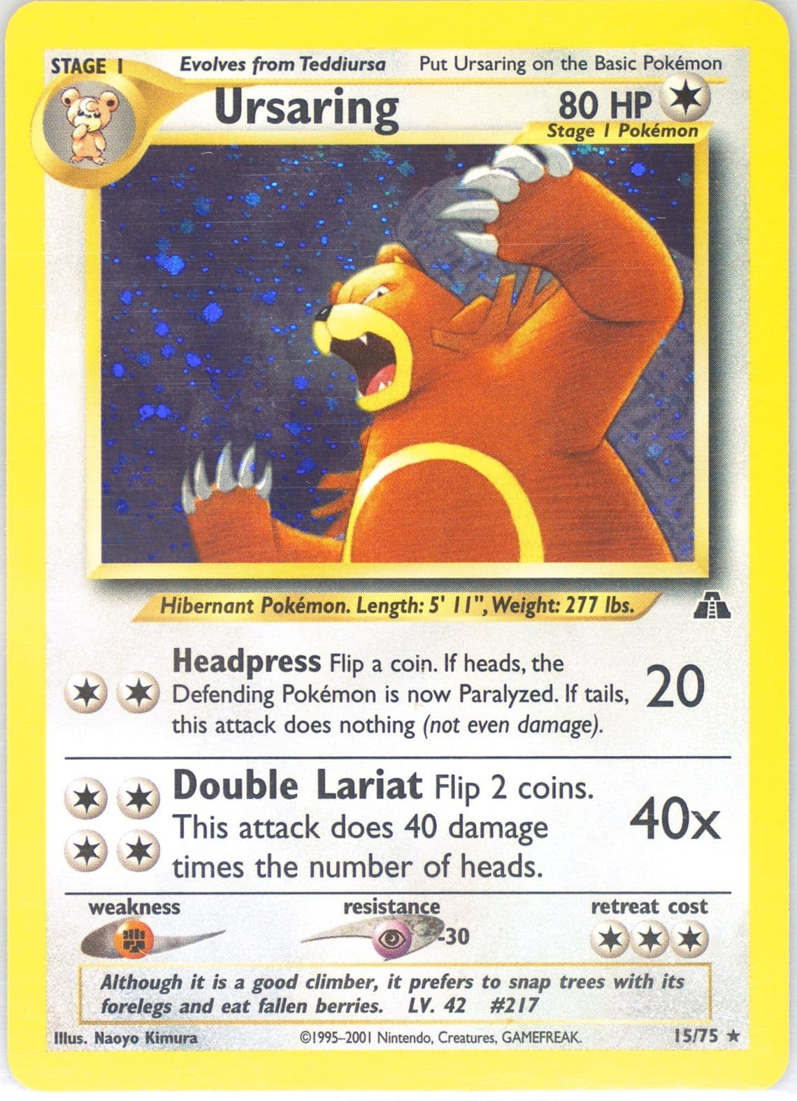Ursaring-Holo (15) 2001 Pokemon Neo Discovery