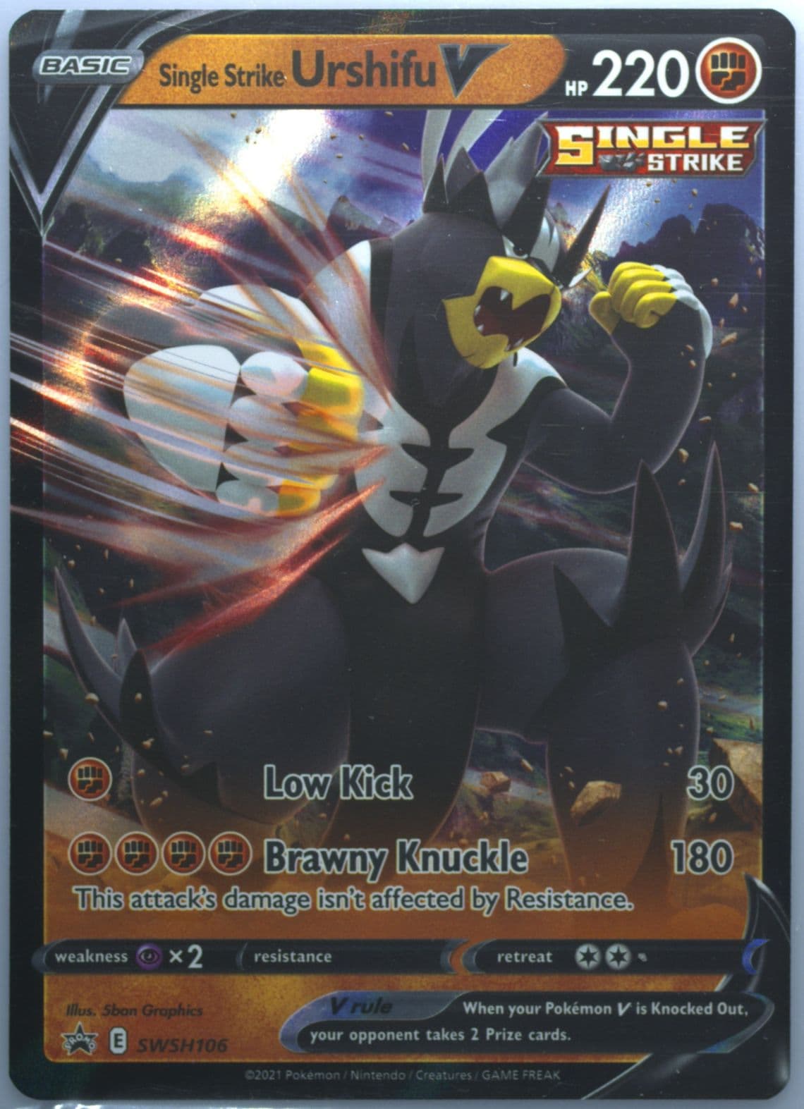 Single Strike Urshifu V Single Strike Urshifu V Box (106) 2021 Pokemon Swsh Black Star Promo
