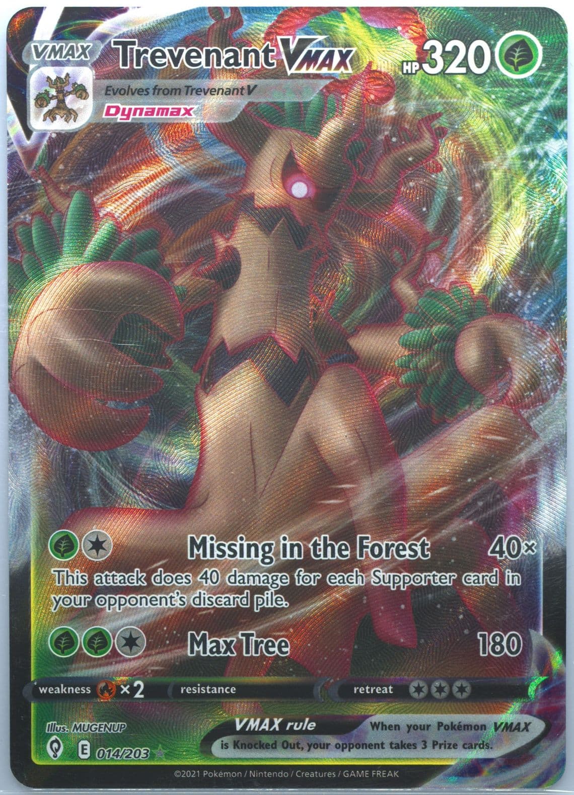 Full Art/Trevenant Vmax (014) 2021 Pokemon Sword & Shield Evolving Skies