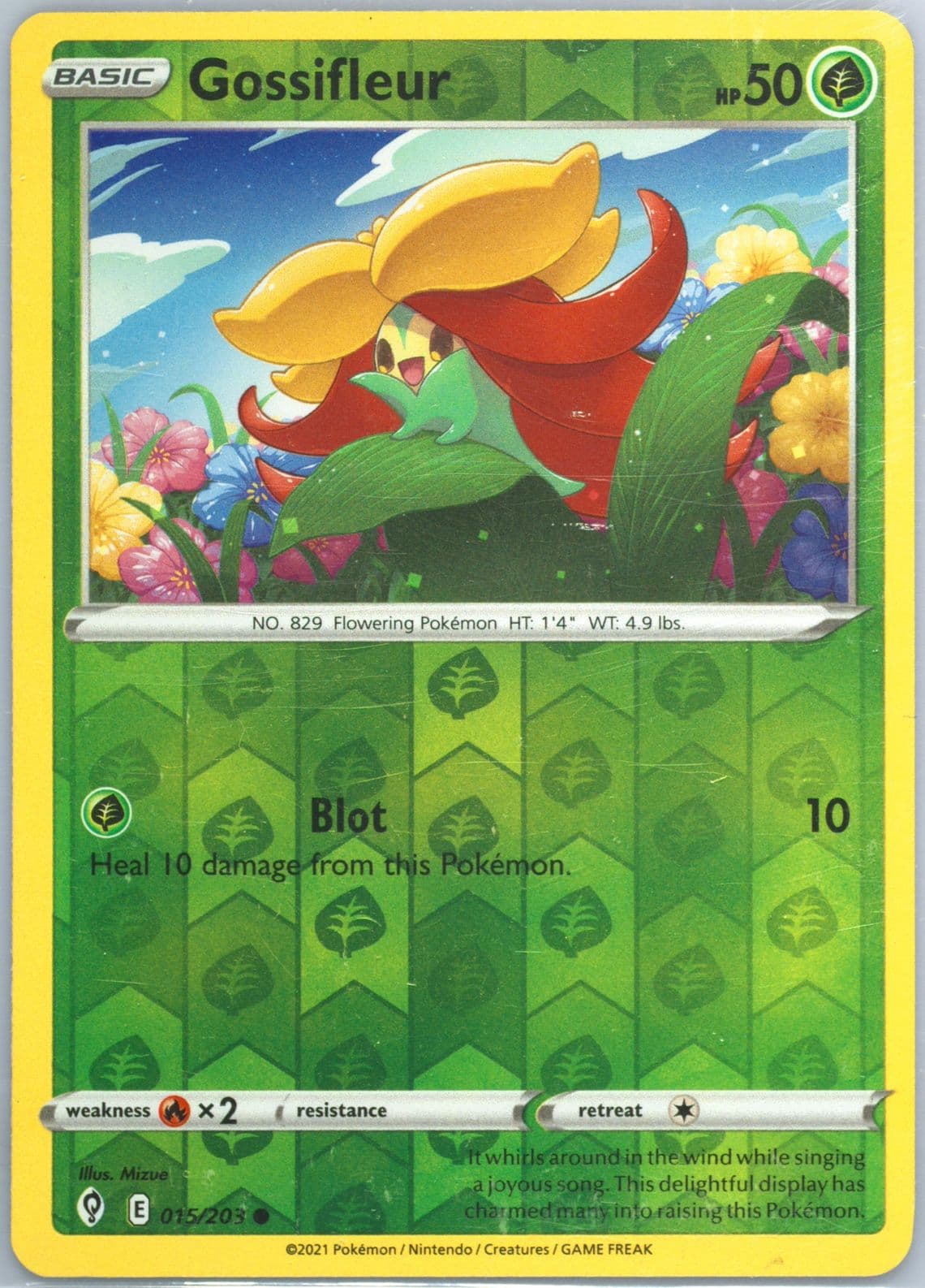 Gossifleur-Reverse Foil (015) 2021 Pokemon Sword & Shield Evolving Skies