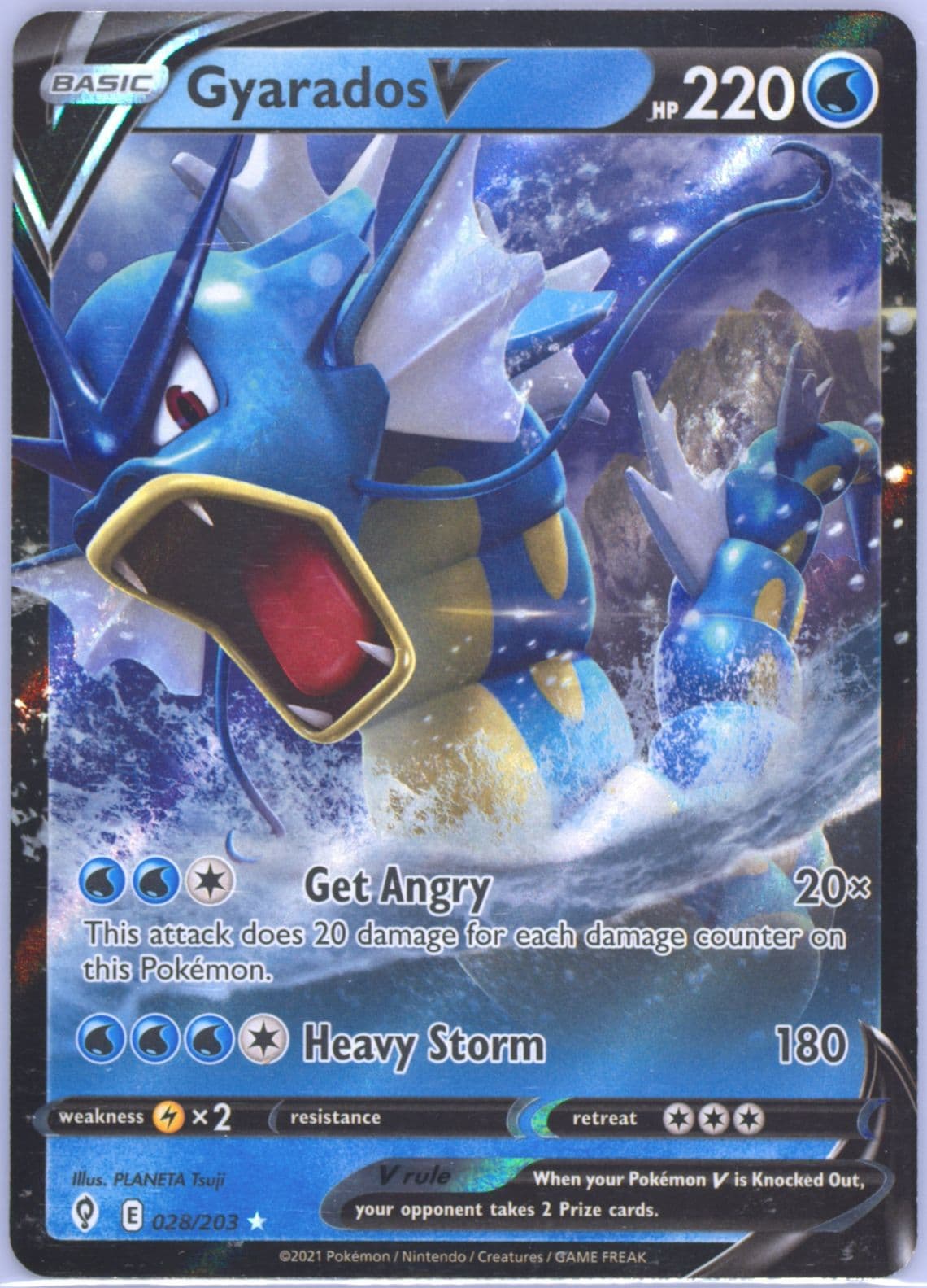 Gyarados V (028) 2021 Pokemon Sword & Shield Evolving Skies