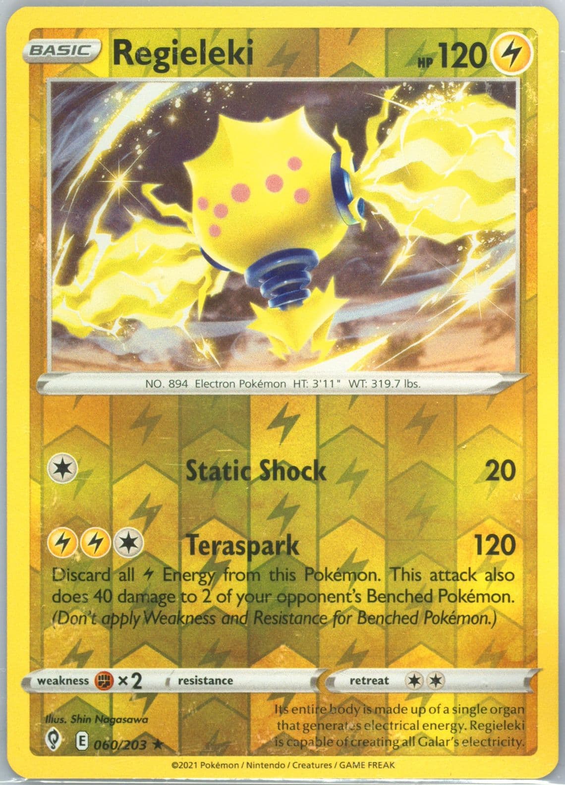 Regieleki-Reverse Foil (060) 2021 Pokemon Sword & Shield Evolving Skies