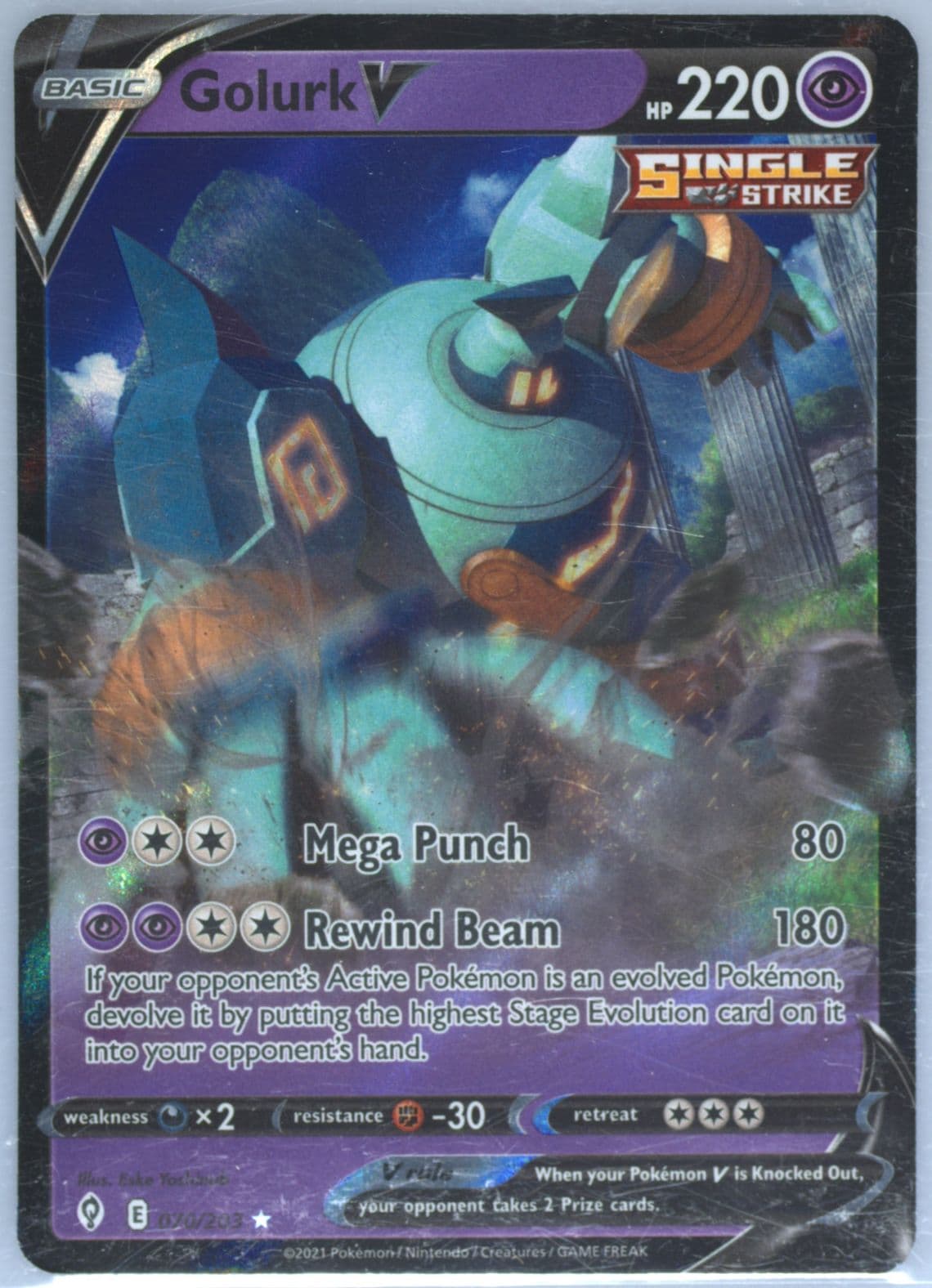 Golurk V (070) 2021 Pokemon Sword & Shield Evolving Skies