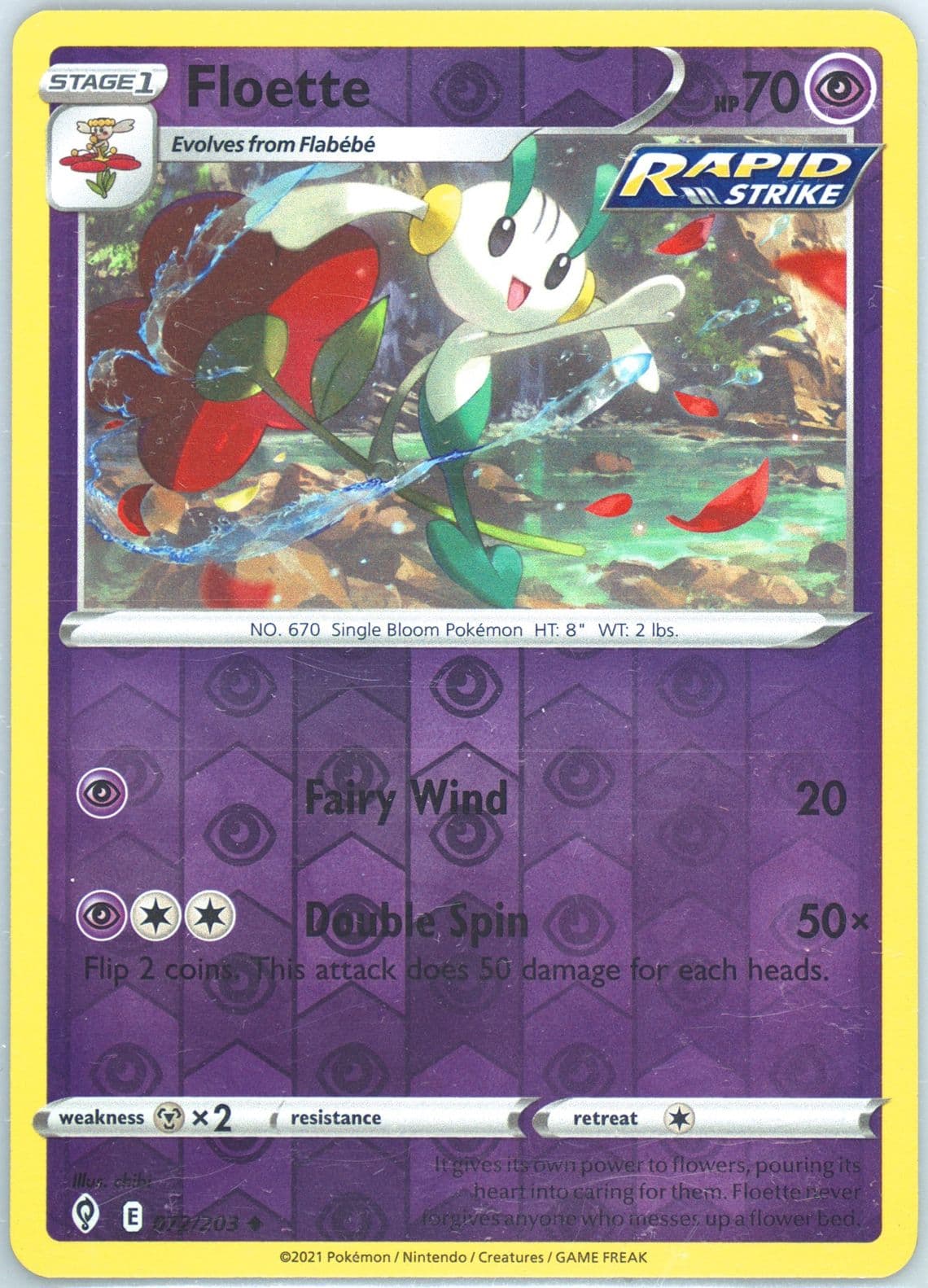 Floette-Reverse Foil (072) 2021 Pokemon Sword & Shield Evolving Skies