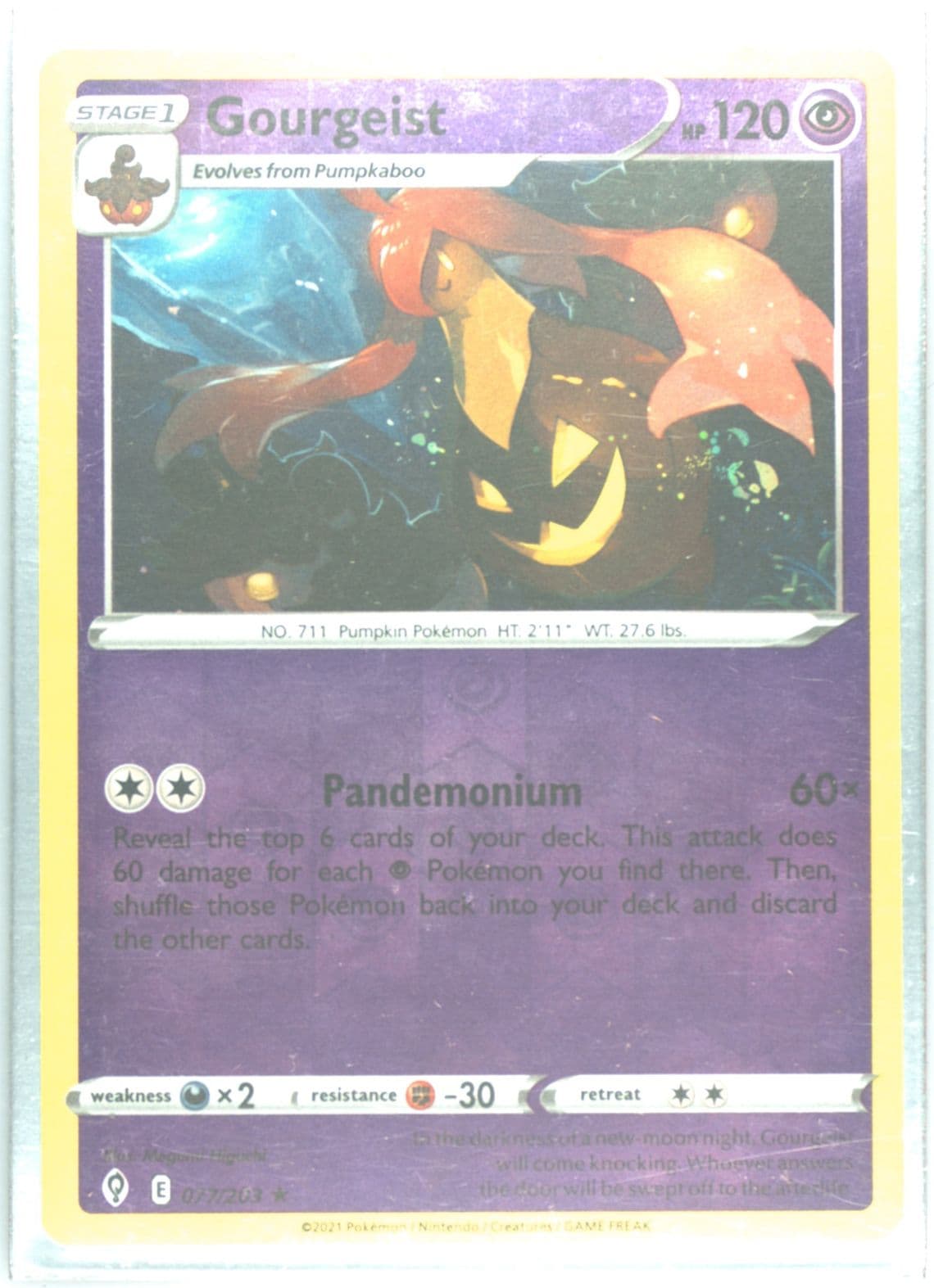 Gourgeist-Reverse Foil (077) 2021 Pokemon Sword & Shield Evolving Skies