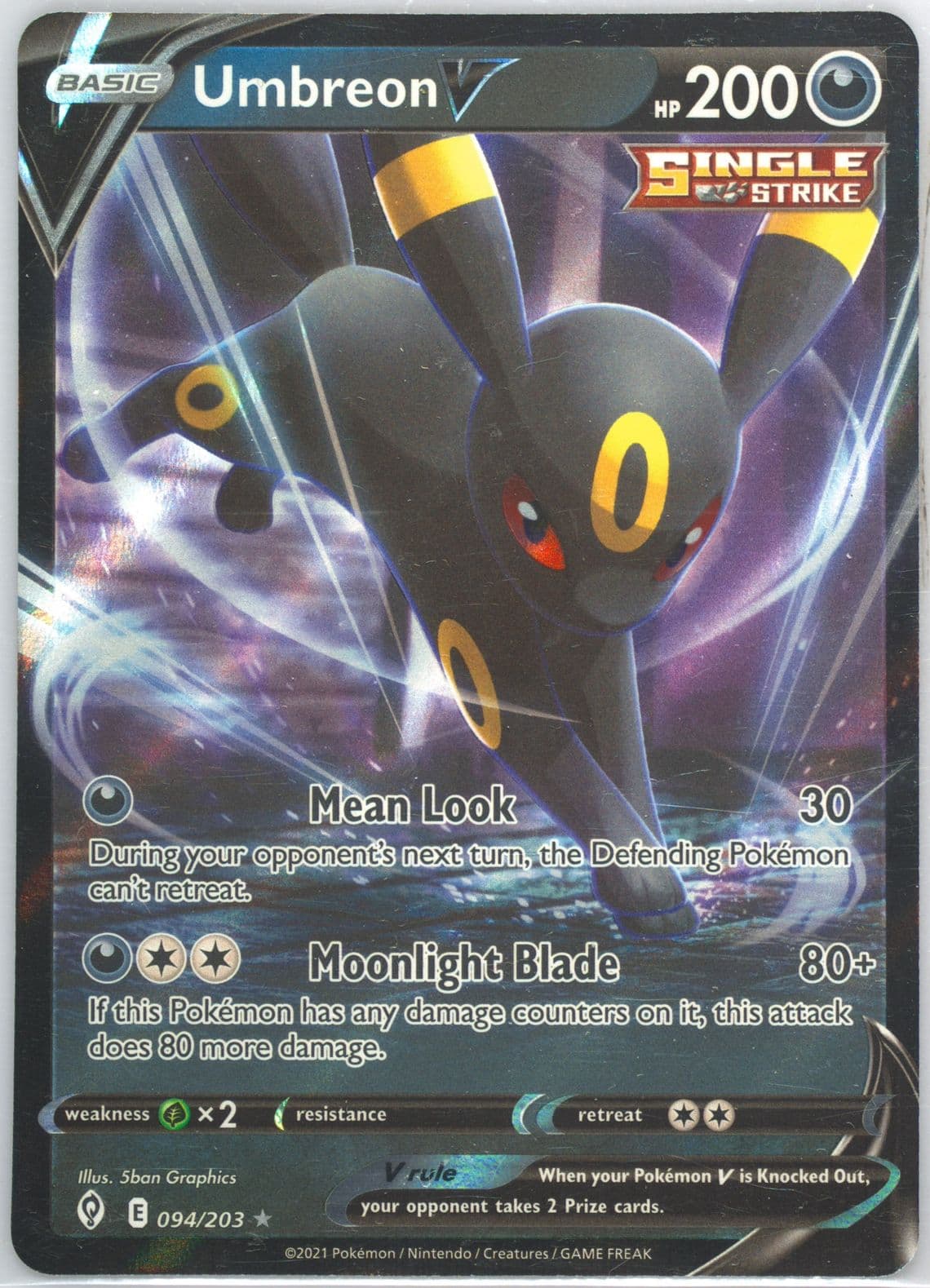 Umbreon V (094) 2021 Pokemon Sword & Shield Evolving Skies