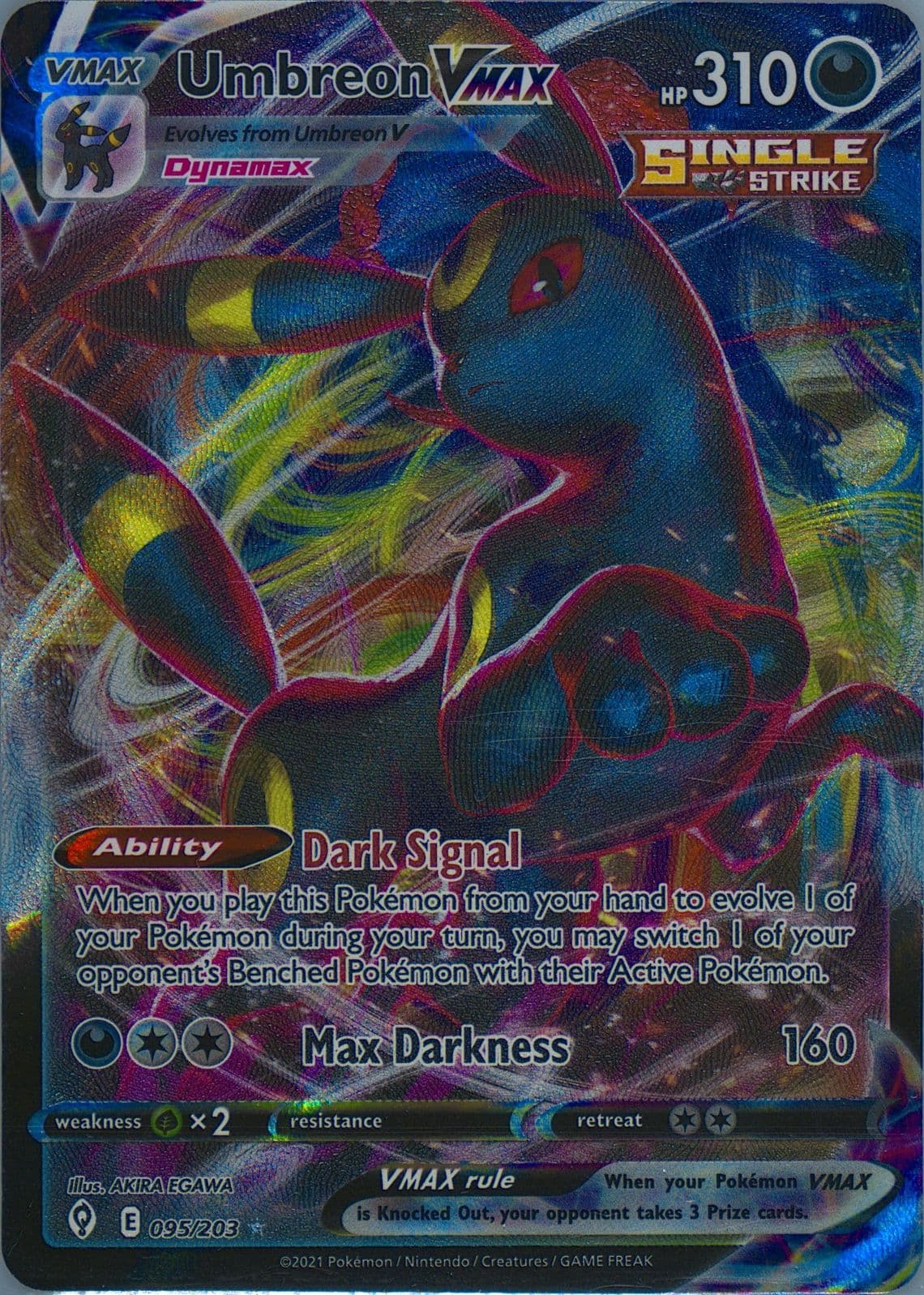 Full Art/Umbreon Vmax (095) 2021 Pokemon Sword & Shield Evolving Skies