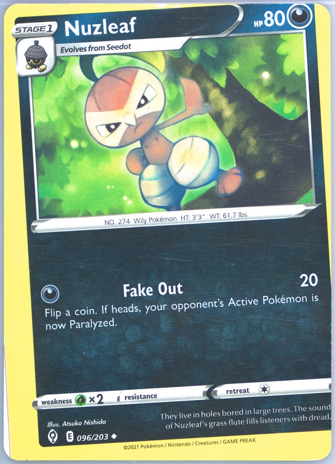 Nuzleaf (096) 2021 Pokemon Sword & Shield Evolving Skies