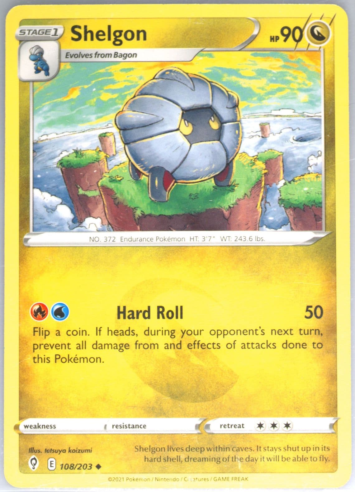 Shelgon (108) 2021 Pokemon Sword & Shield Evolving Skies